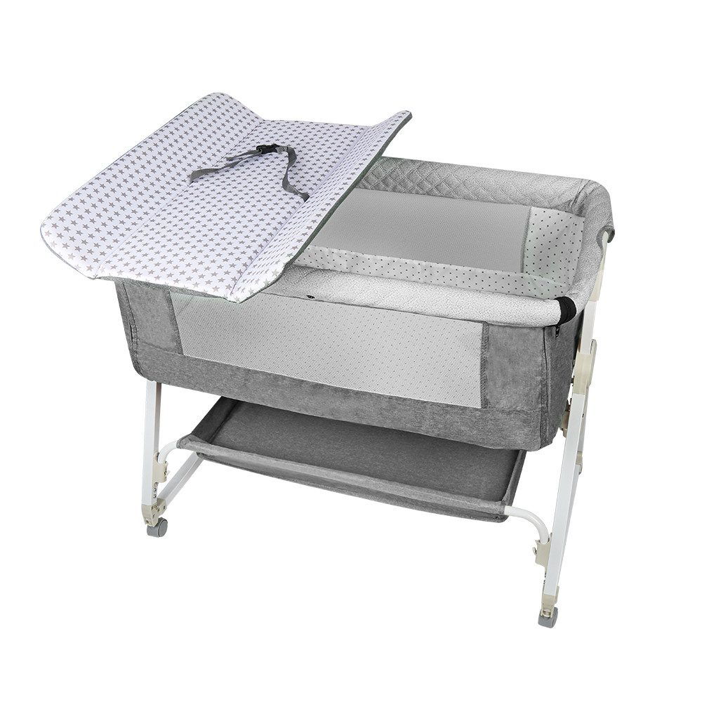 JEOBEST Beistellbett 3 in 1 Babybett & Babywiege & Reisebett, mit Rollen Ki günstig online kaufen