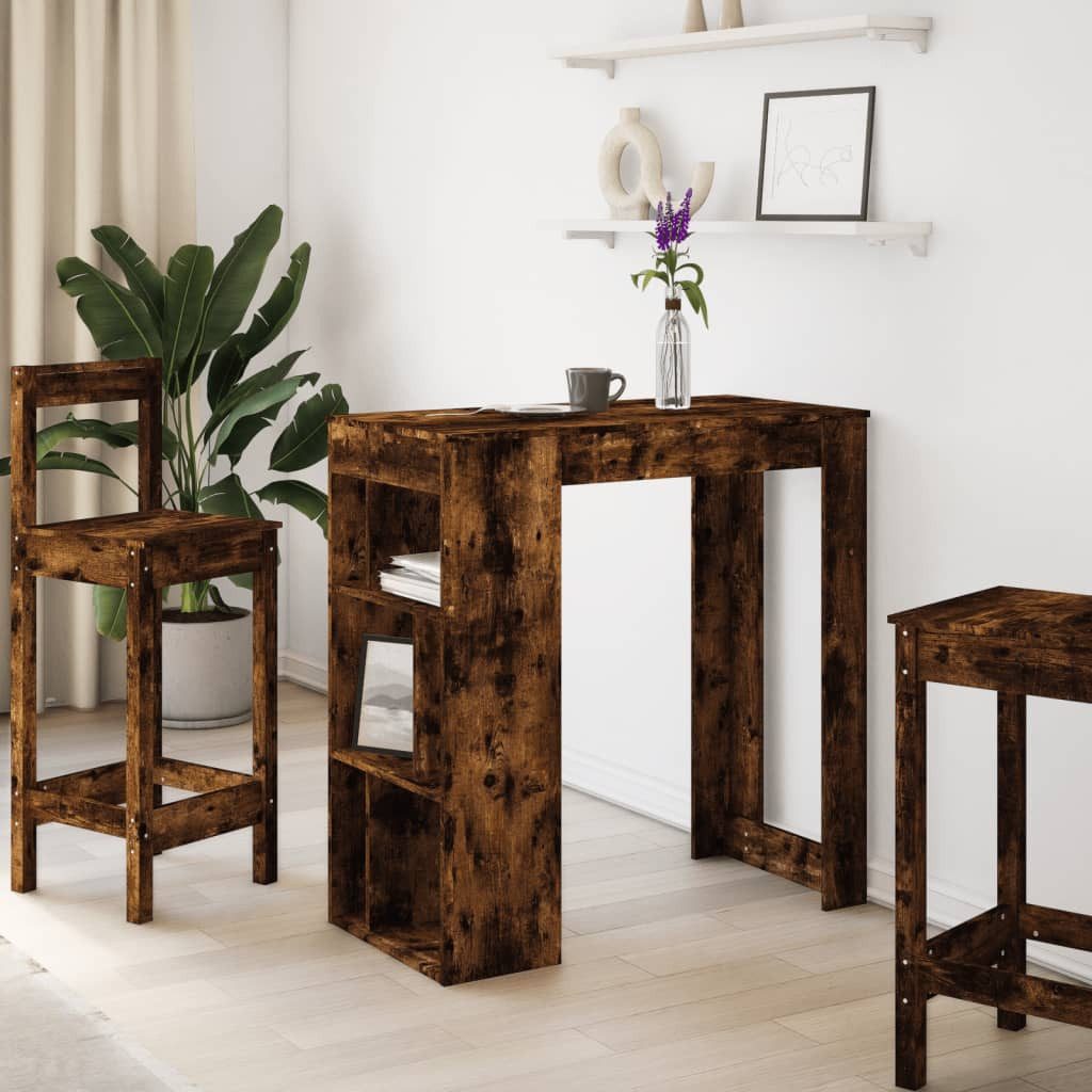 vidaXL Esstisch Bartisch mit Regal Räuchereiche günstig online kaufen