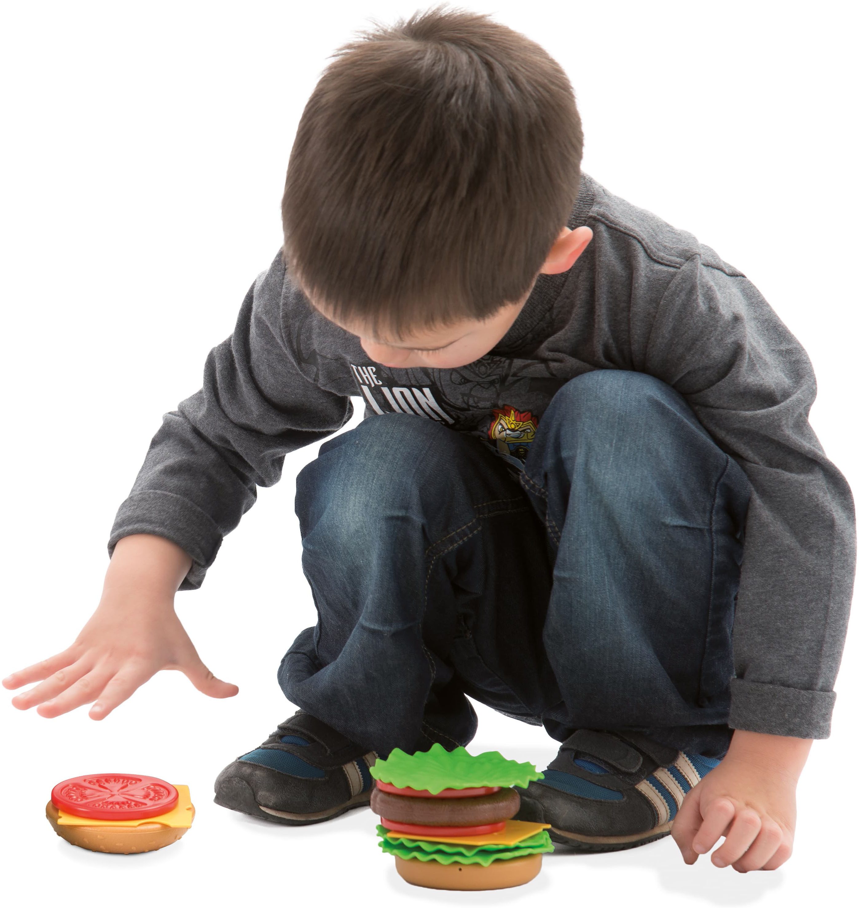 dantoy Spiellebensmittel Burger Set auf Tablett 17-teilig, (17-tlg), Made in Europe