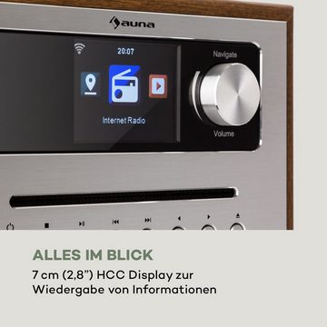 Auna Silver Star Radio (10 W, Internetradio Bluetooth Radio mit WLAN - Digitalradio Küchenradio)