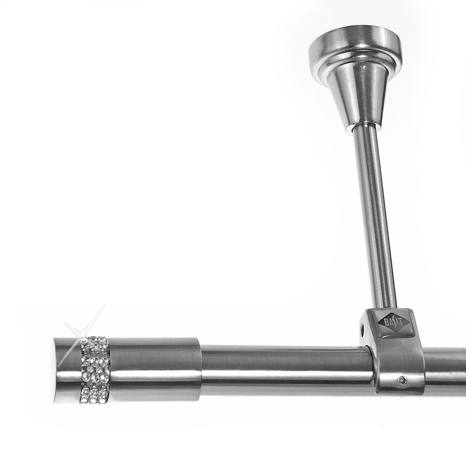 BASIT Gardinenstange Edelstahloptik 20mm mit Deckenträgern günstig online kaufen