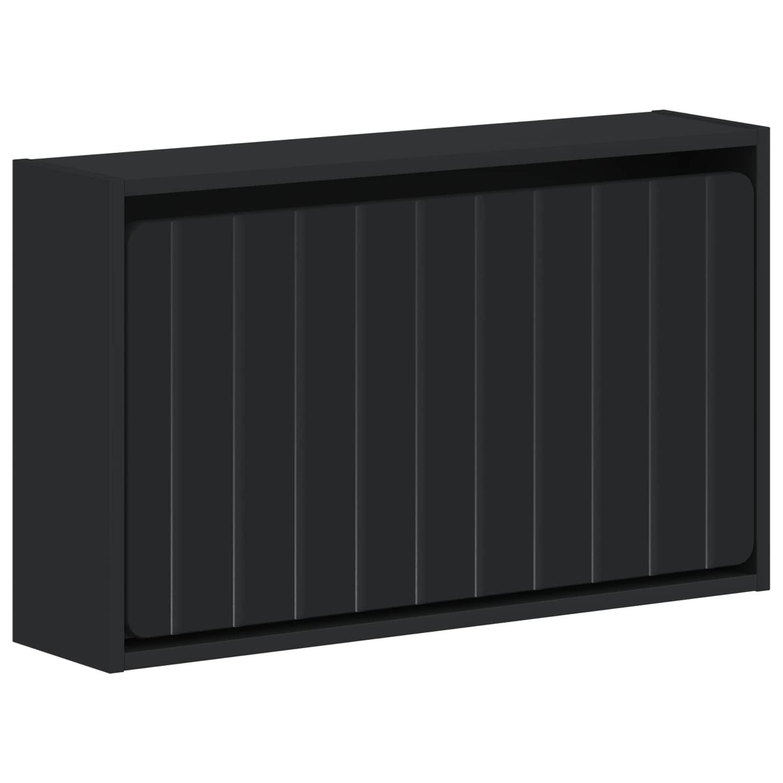vidaXL Schuhregal Wandmontierter Schuhschrank ZWOLLE 71 x 17 x 43 cm Schwarz