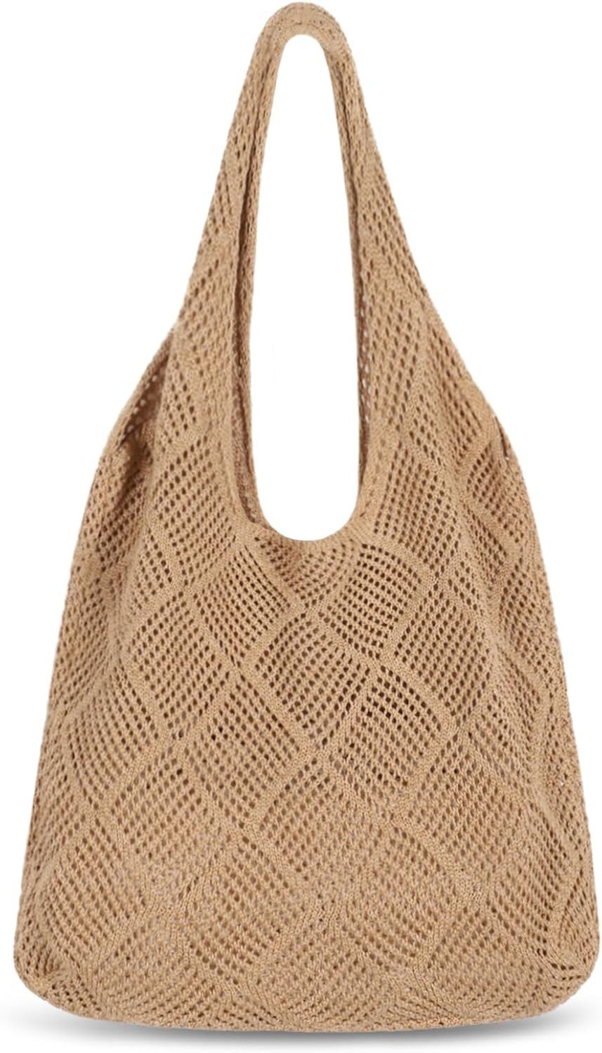 nsihing Schultertasche Damen Häkeltasche für den Sommer, Umhängetasche Netz-Stricktasche