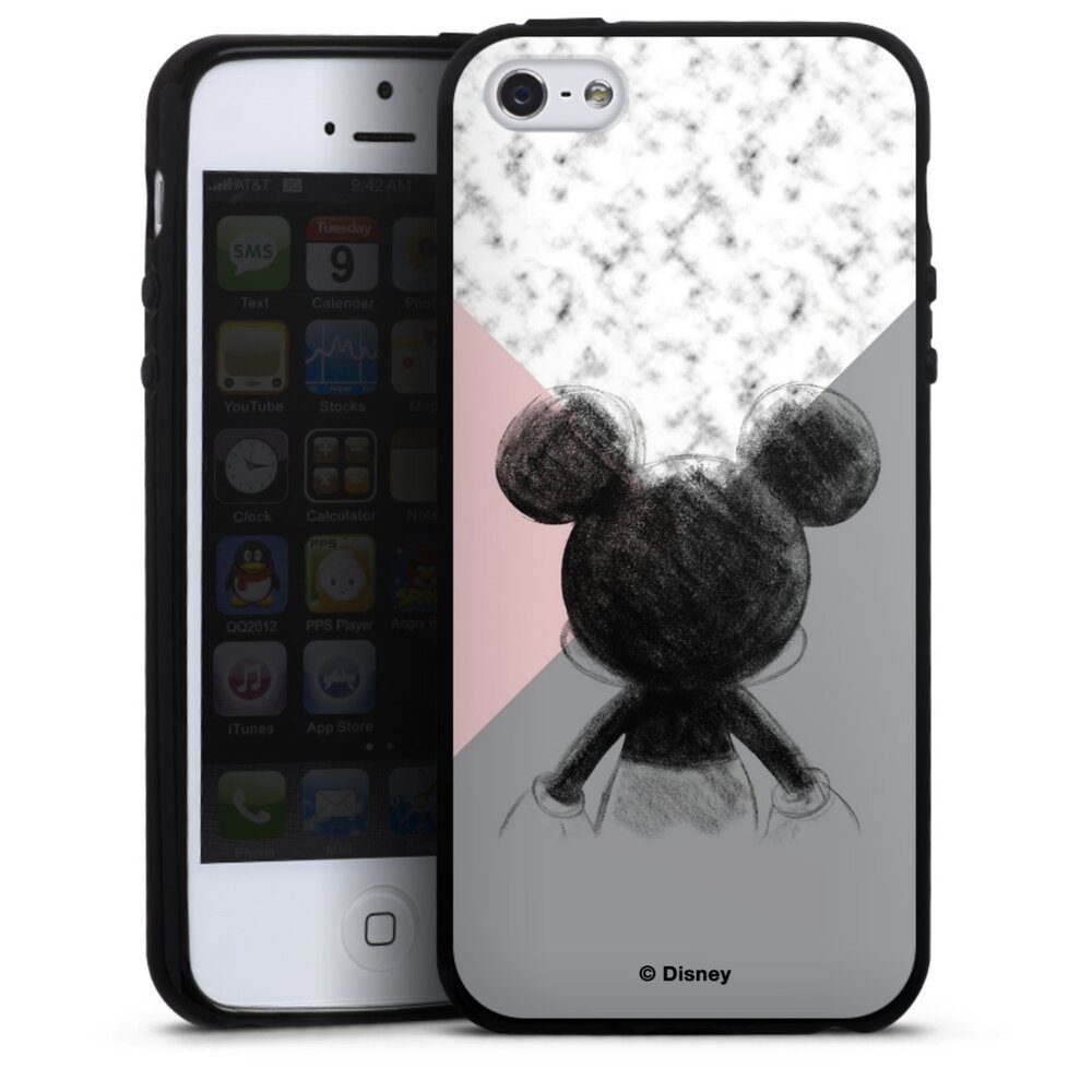 DeinDesign Handyhülle Mickey Mouse Scribble, Hülle Disney Marmor Offizielles Lizenzprodukt