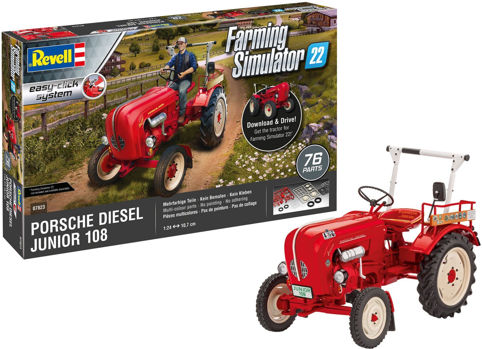 Revell® Modellbausatz Porsche Junior 108 - Farming Simulator Edition, Maßstab 1:24, Made in Europe