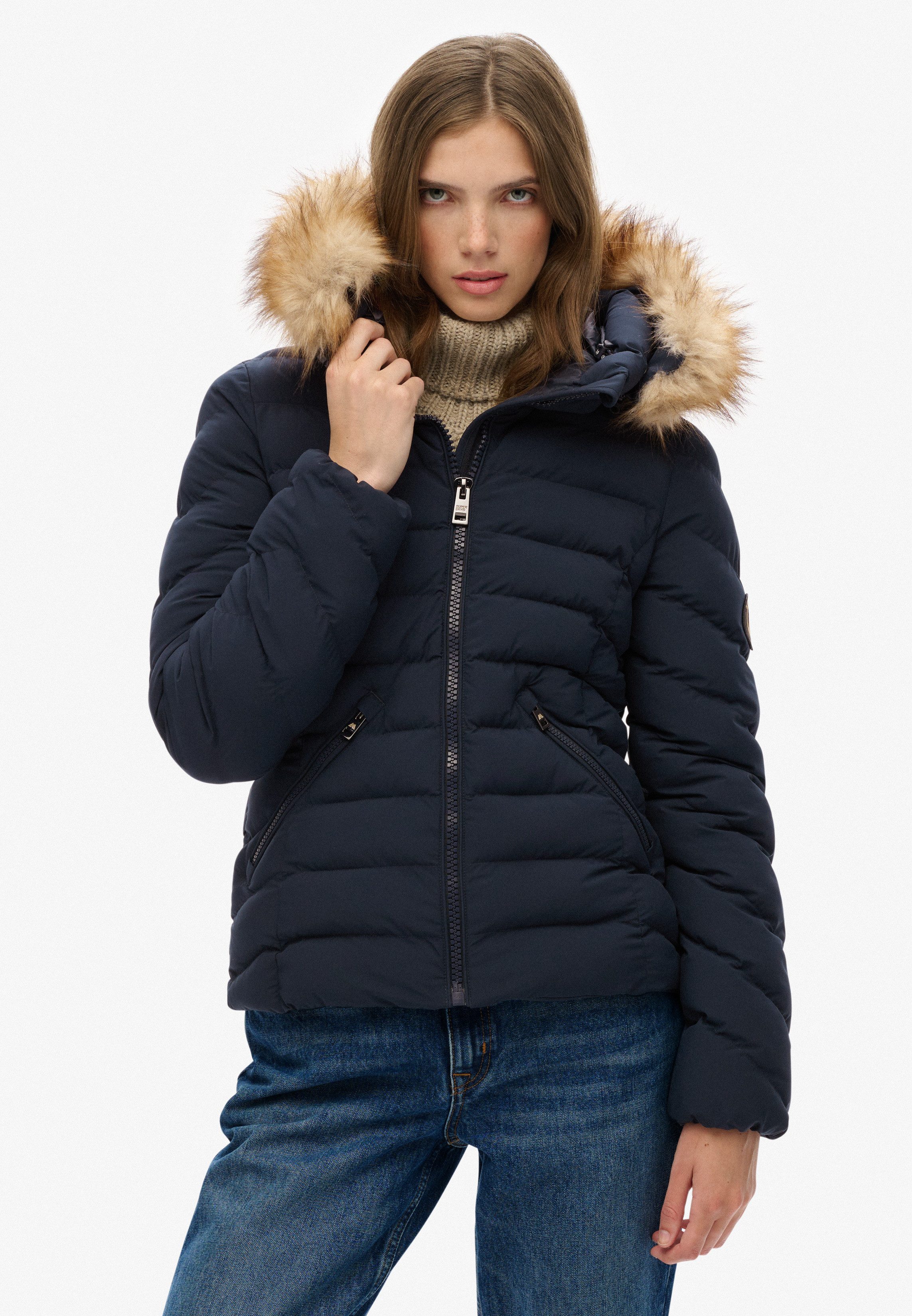 Superdry Steppjacke FUJI FAUX FUR HOOD günstig online kaufen