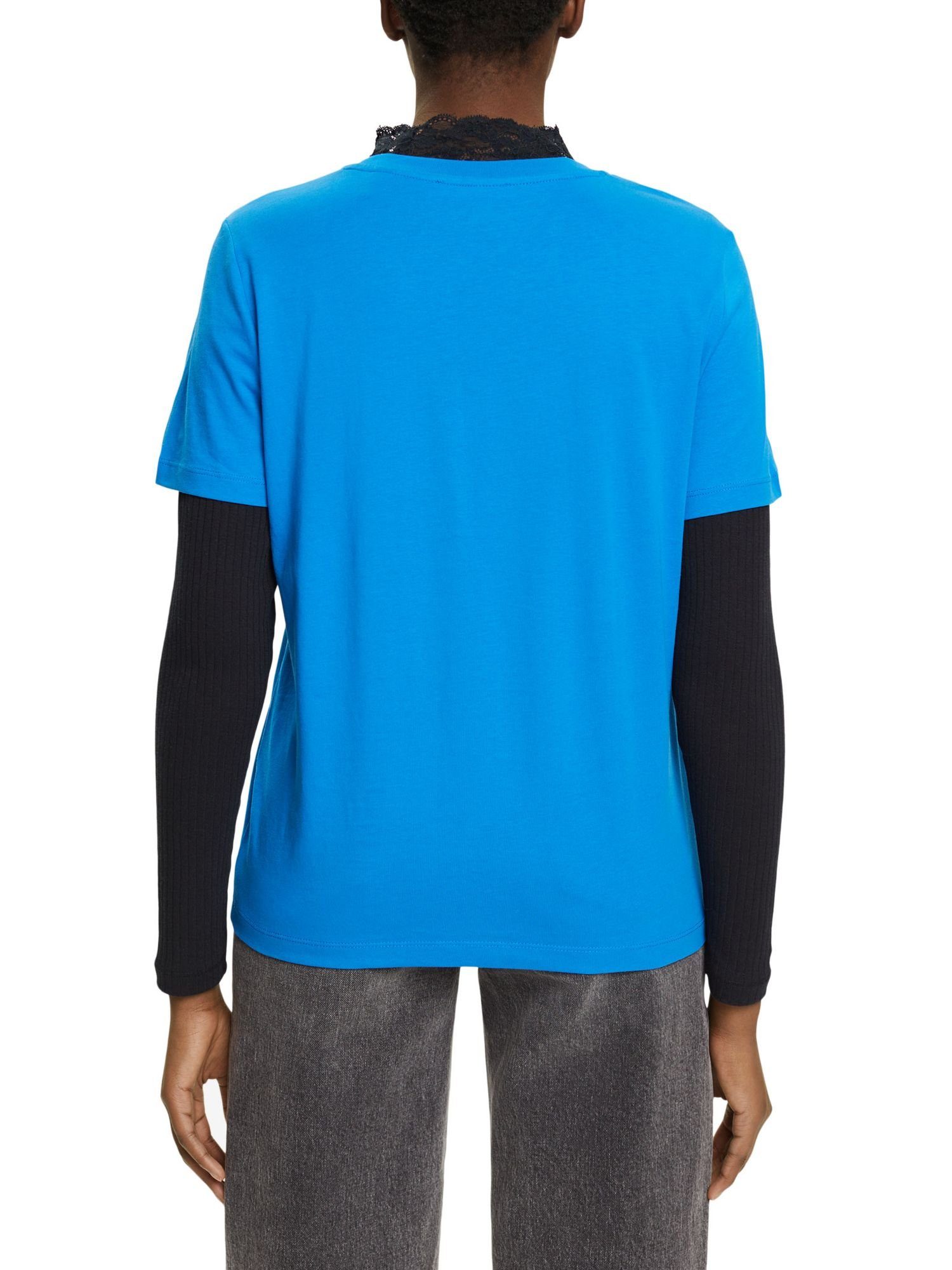 T-Shirt Herz-Print Esprit BLUE mit T-Shirt edc (1-tlg) by