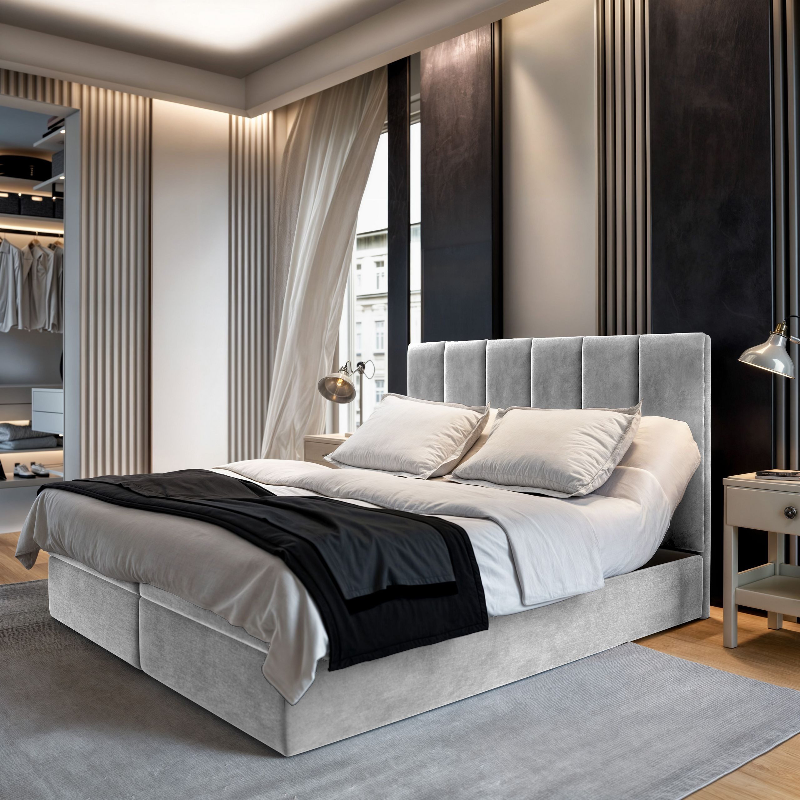 Masseno Boxbett BARINO 180x200 cm mit Bonell Matratze und Topper günstig online kaufen