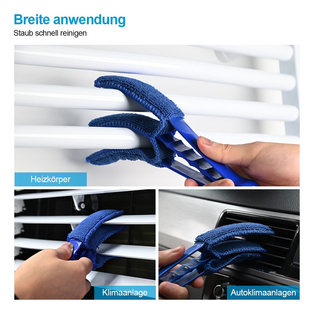 Heilmetz Staubwedel Heizkörperbürste Reinigungsbürste Mikrofaser Lamellenreiniger – Bild 5 von 5
