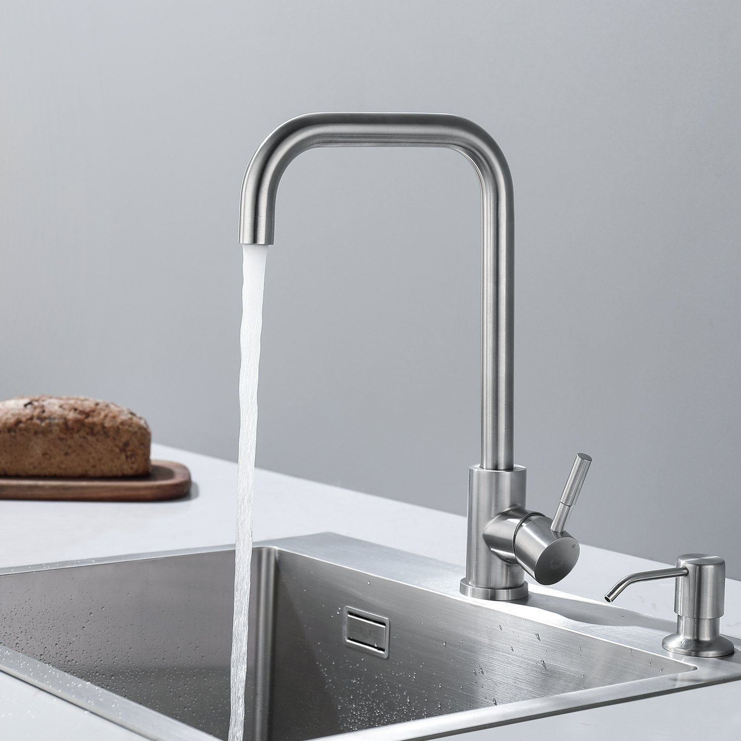 CECIPA Küchenarmatur (1-St) Hochdruck-Wasserhahn Gebürstete drehbarem 360° Küchenarmatur, CECIPA