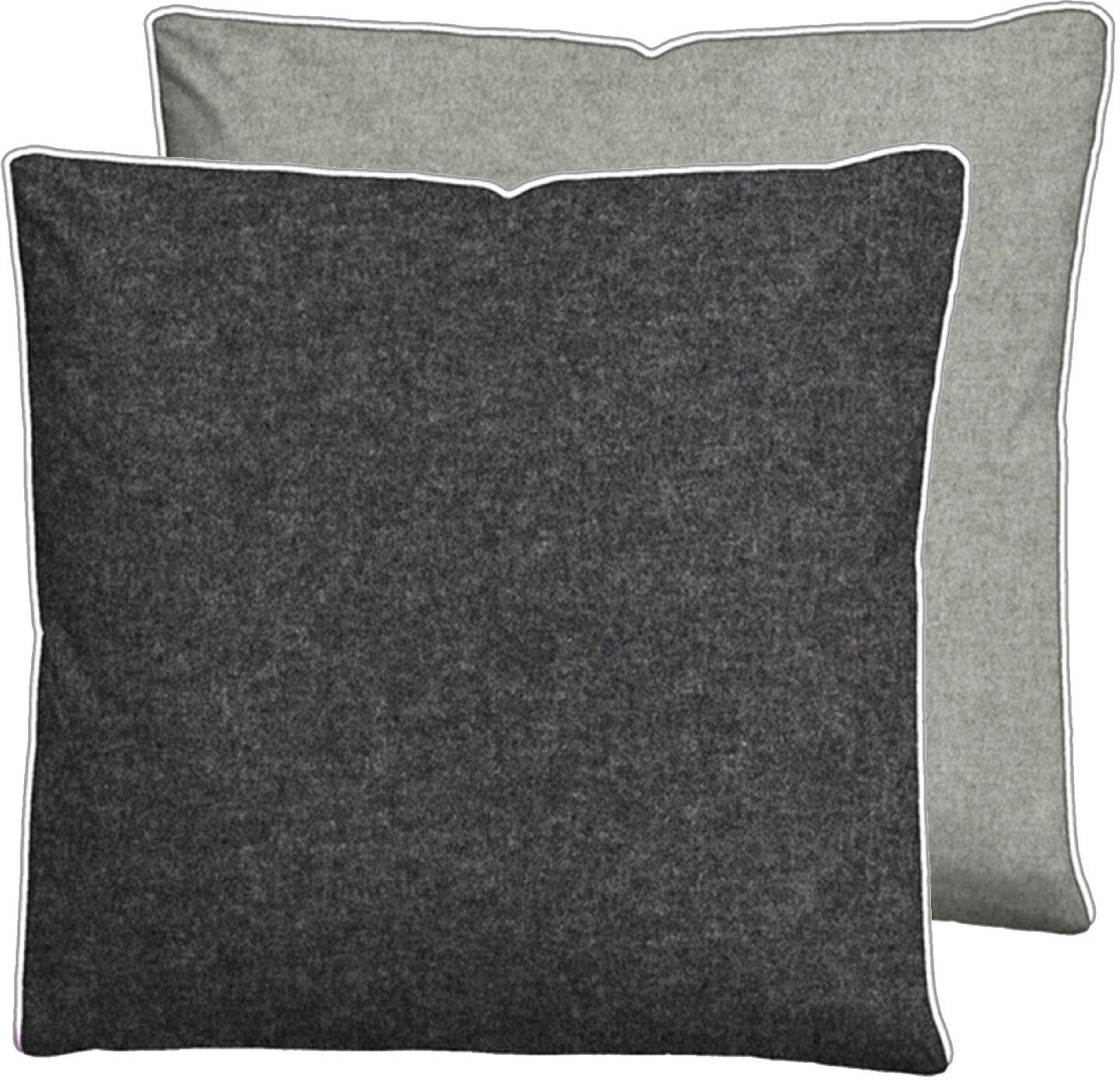 Biberna Kissenbezug 0840500 HERMAL Premium Biber Melange-Flanell 100% Baumwolle, (1 Stück), Kissenhülle, wärmend & weich, Reißverschluss, Satinpaspel
