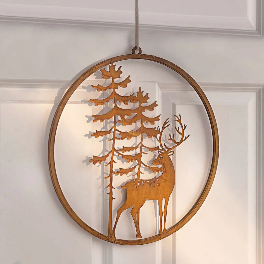 Home-trends24.de Dekohänger Hirsch Wald Rost Hänger Wand Deko Edel Winter M günstig online kaufen