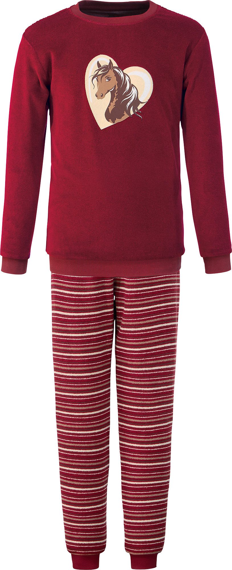 Erwin Müller Pyjama Kinder-Schlafanzug Frottee Streifen