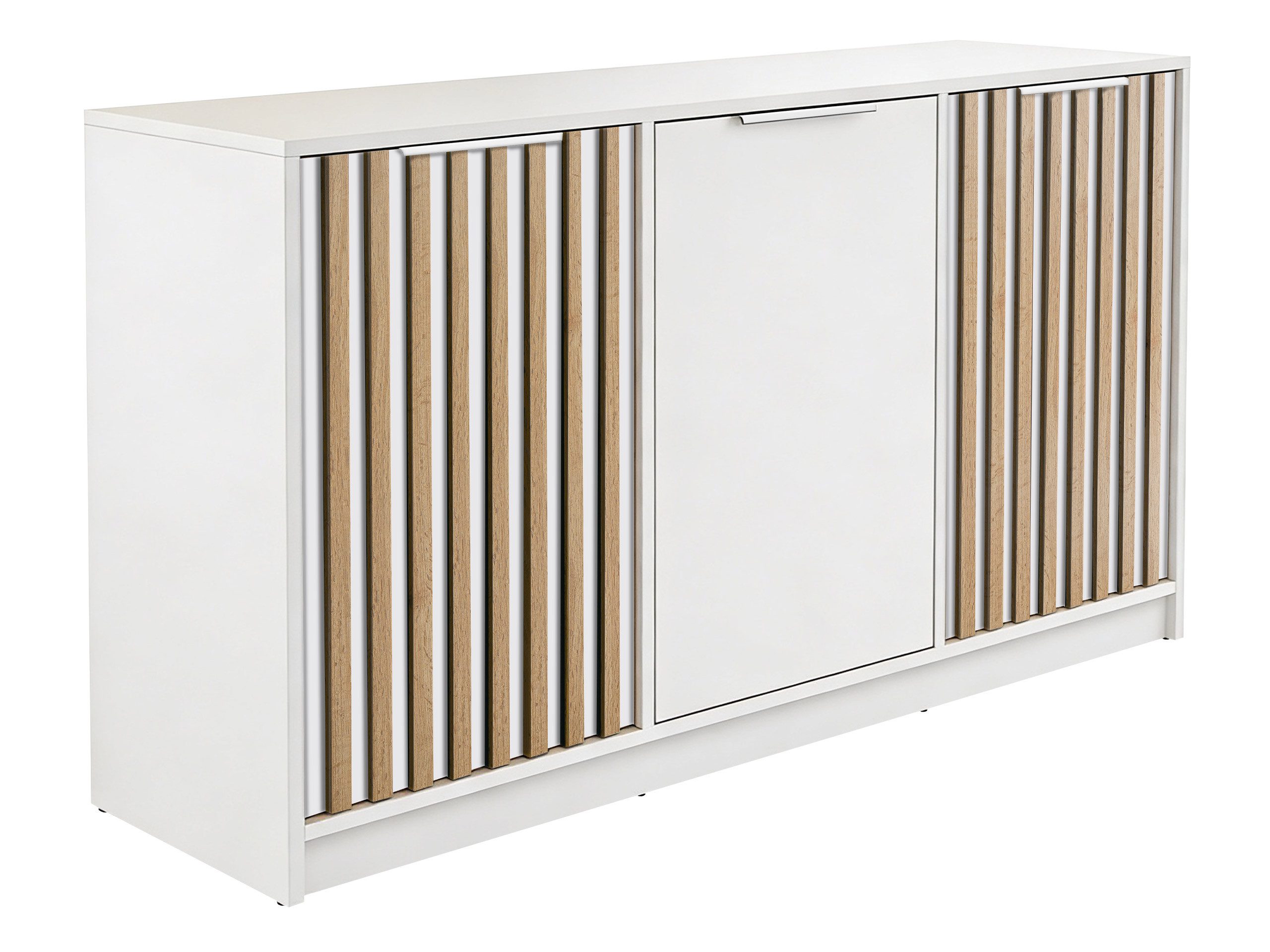 MIRJAN24 Kommode Bali Lux 3D (mi drei Drehtüren), 138x41x82 cm, gedämpftem Schließsystem