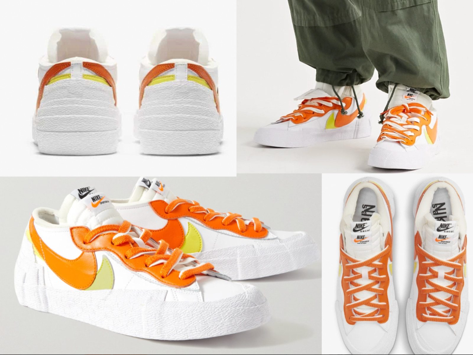 Sacai NIKE Sacai Blazer Low Sneakers Trainers Shoes Schuhe Magma Orange Dead Sneaker