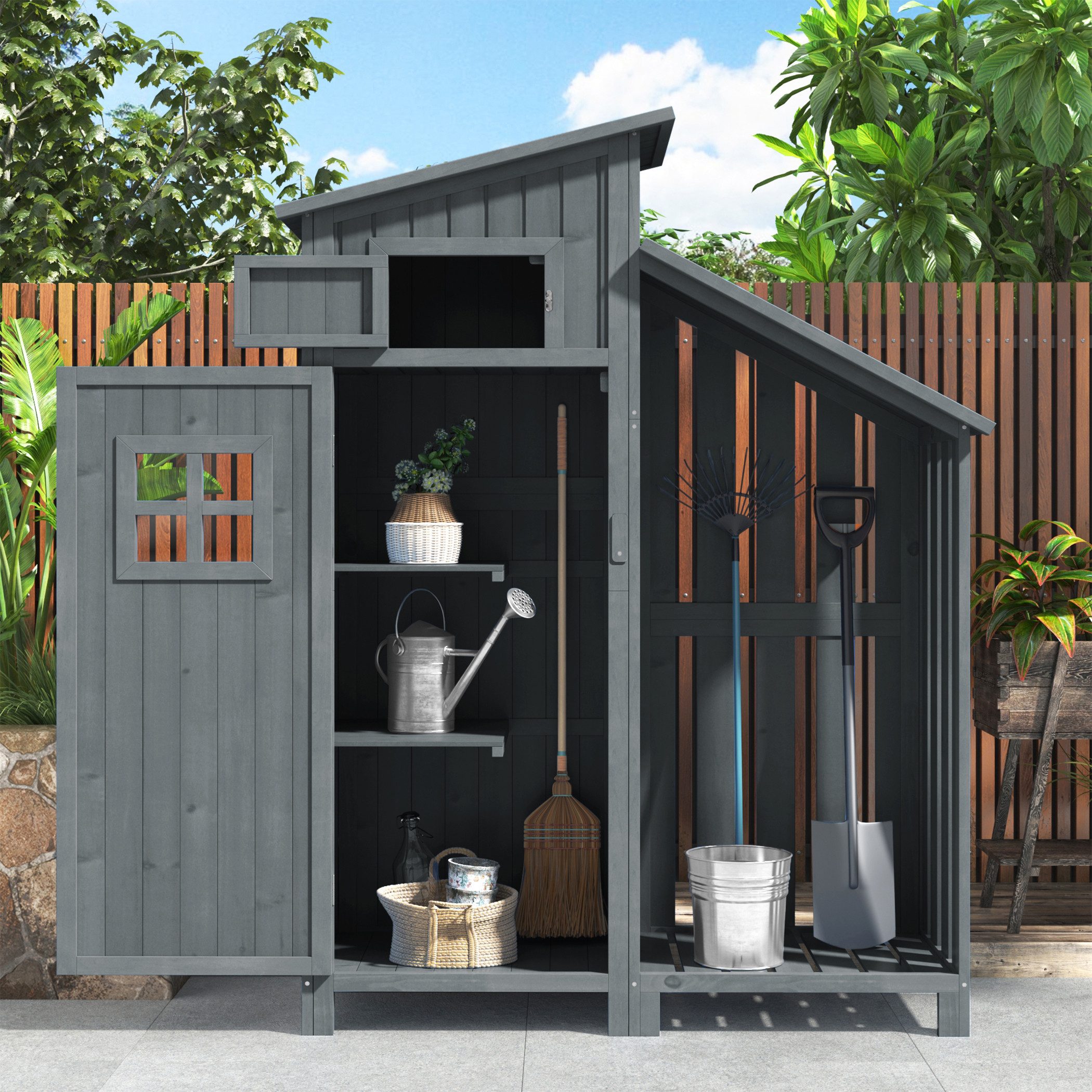 KLAM HOME Garten-Geräteschrank Geräteschrank Gartenschuppen Gartenschrank günstig online kaufen
