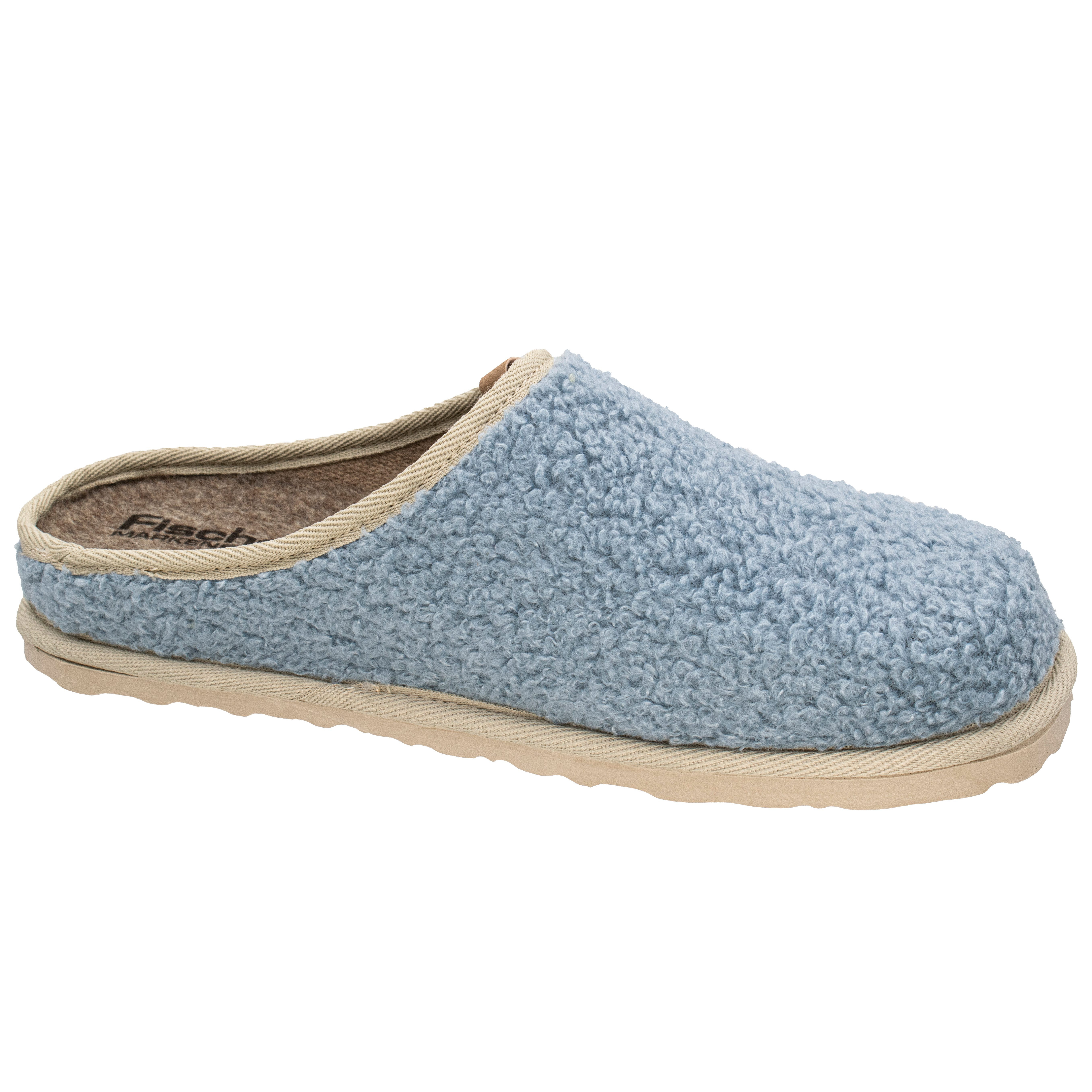 Fischer-Markenschuh Katrin Pantoffel aus trendigem Plüsch, mit herausnehmbarer Einlegesohle aus Filz