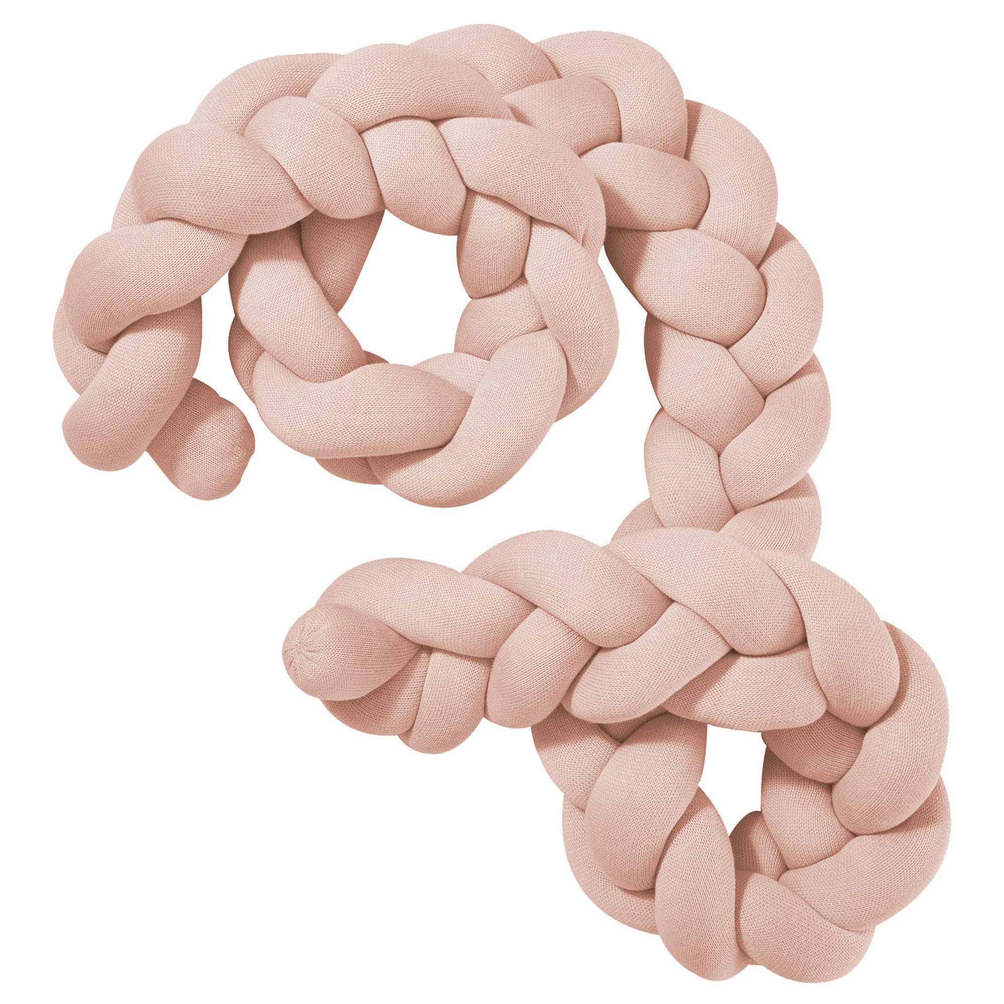 Nordic Coast Company Nestchenschlange Bettschlange geflochten, Baby Bettnestchen Bettumrandung Babynest, Bettzopf waschbar atmungsaktiv