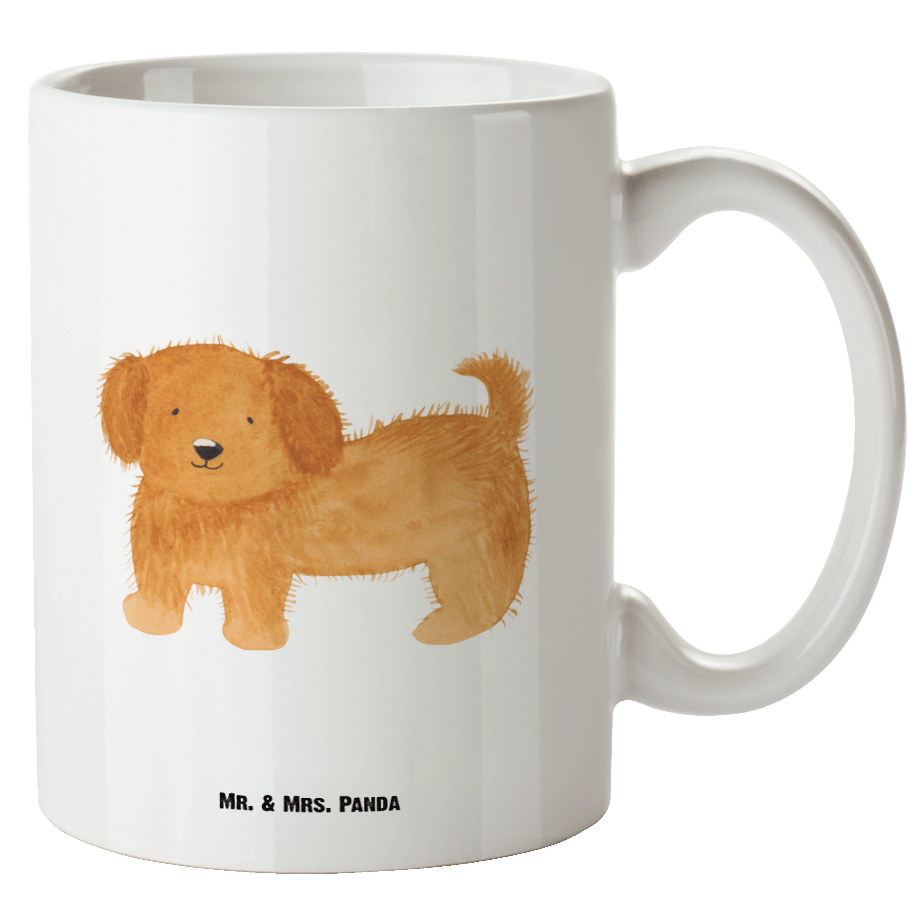 Tasse & - flauschig Tasse XL Hundespruch, XL - Tierliebhaber, Mrs. Panda Geschenk, Hund Weiß Teet, Keramik Mr.