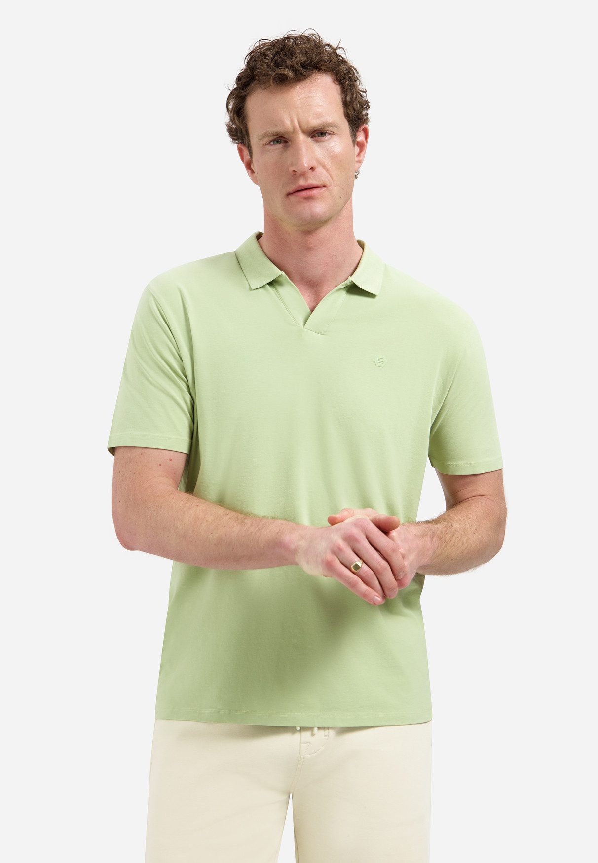 NO EXCESS T-Shirt Polo V-Collar Clean, Green