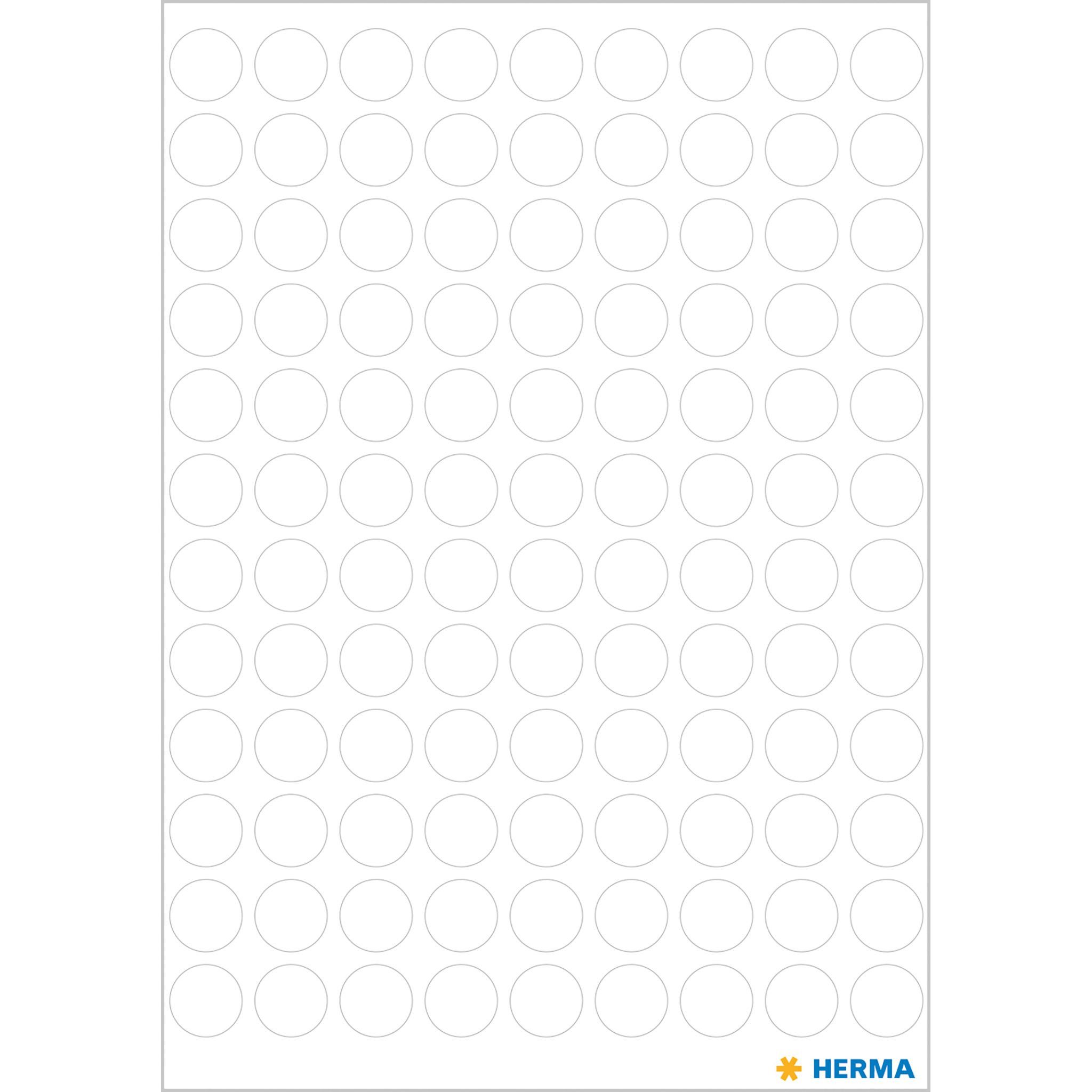 HERMA Moderationskoffer Herma Farbpunkte permanent haftend Ø 8 mm weiss 540 Etik.