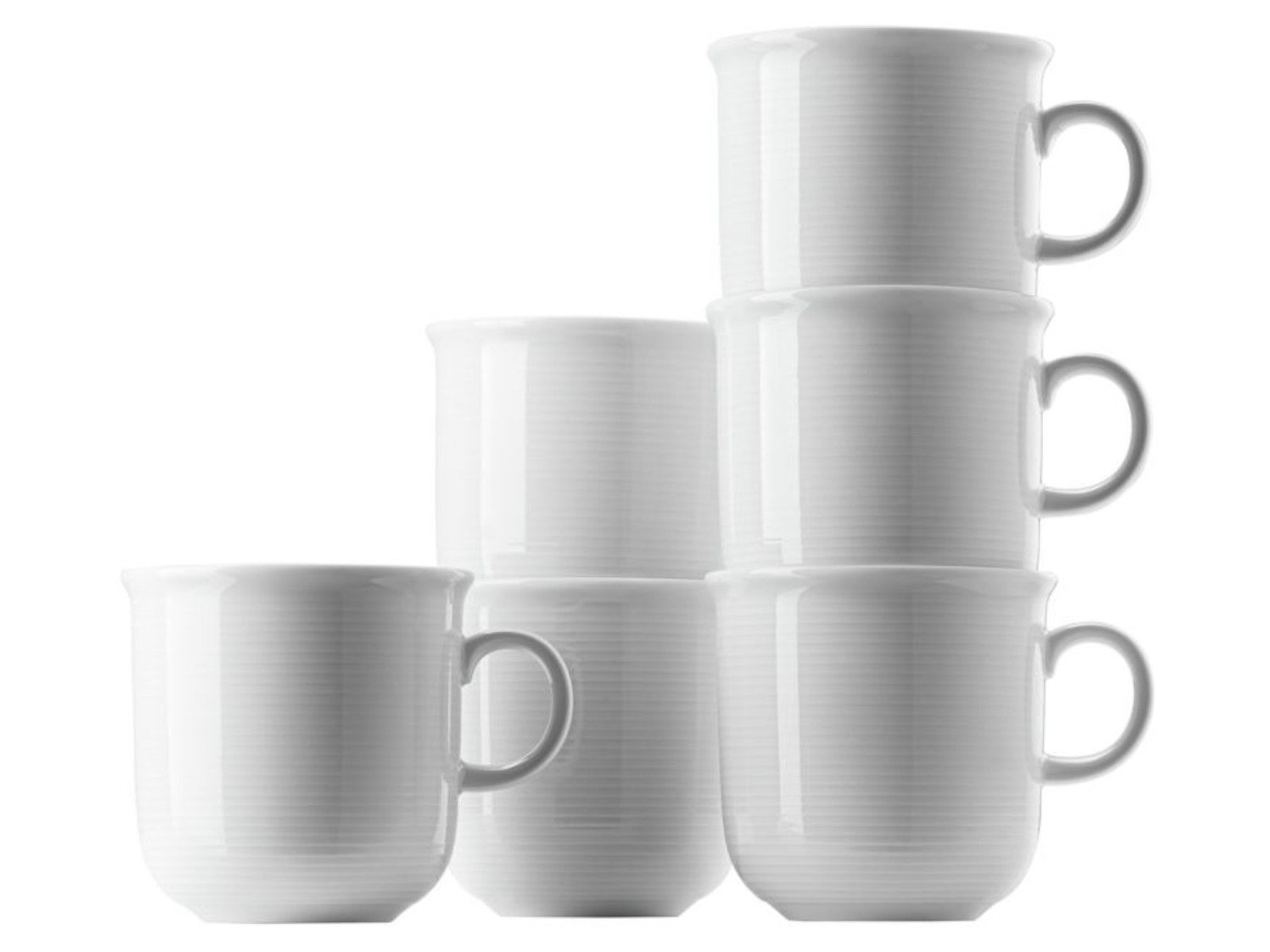 Thomas Porzellan Becher Trend weiss Becher mit Henkel 0,28 l Set 6tlg., Porzellan