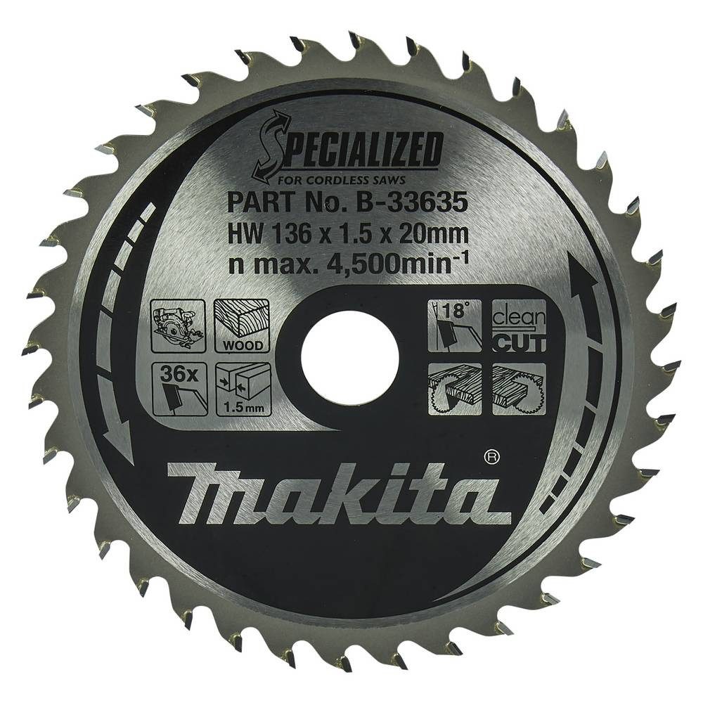 Makita Kreissägeblatt Kreissägeblatt 136x20x36Z B-33635