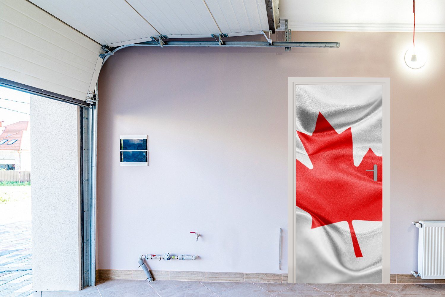 MuchoWow Türtapete Hohe Auflösung Flagge der für Kanada, 75x205 (1 bedruckt, Fototapete Türaufkleber, Tür, cm von Matt, St)