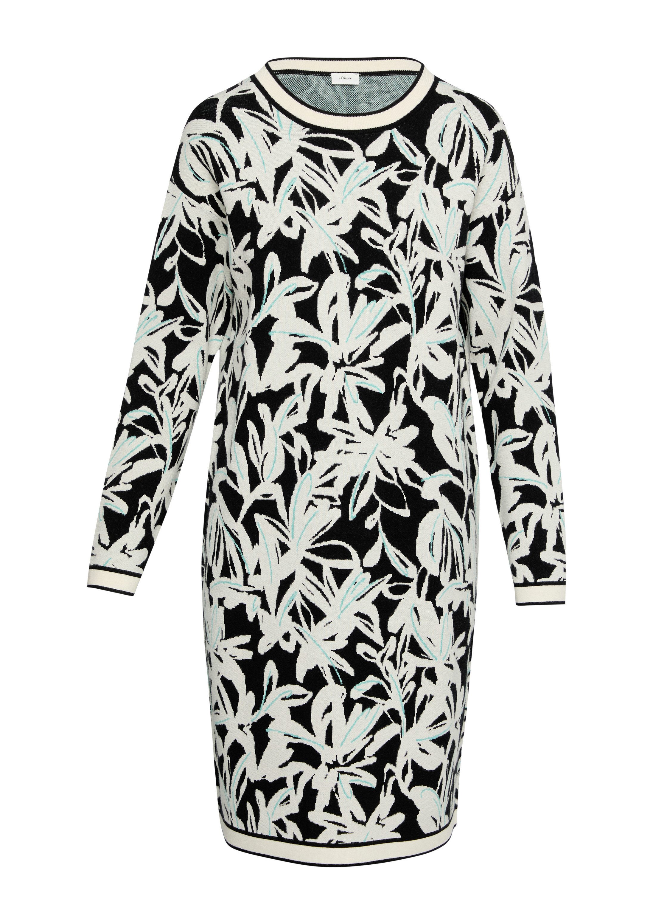 s.Oliver Minikleid Kleid Strickkleid mit Intarsienmuster