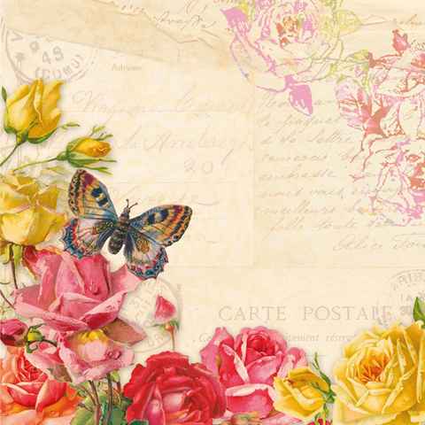 Sniff Papierserviette Vintage Butterflies 20 Stück