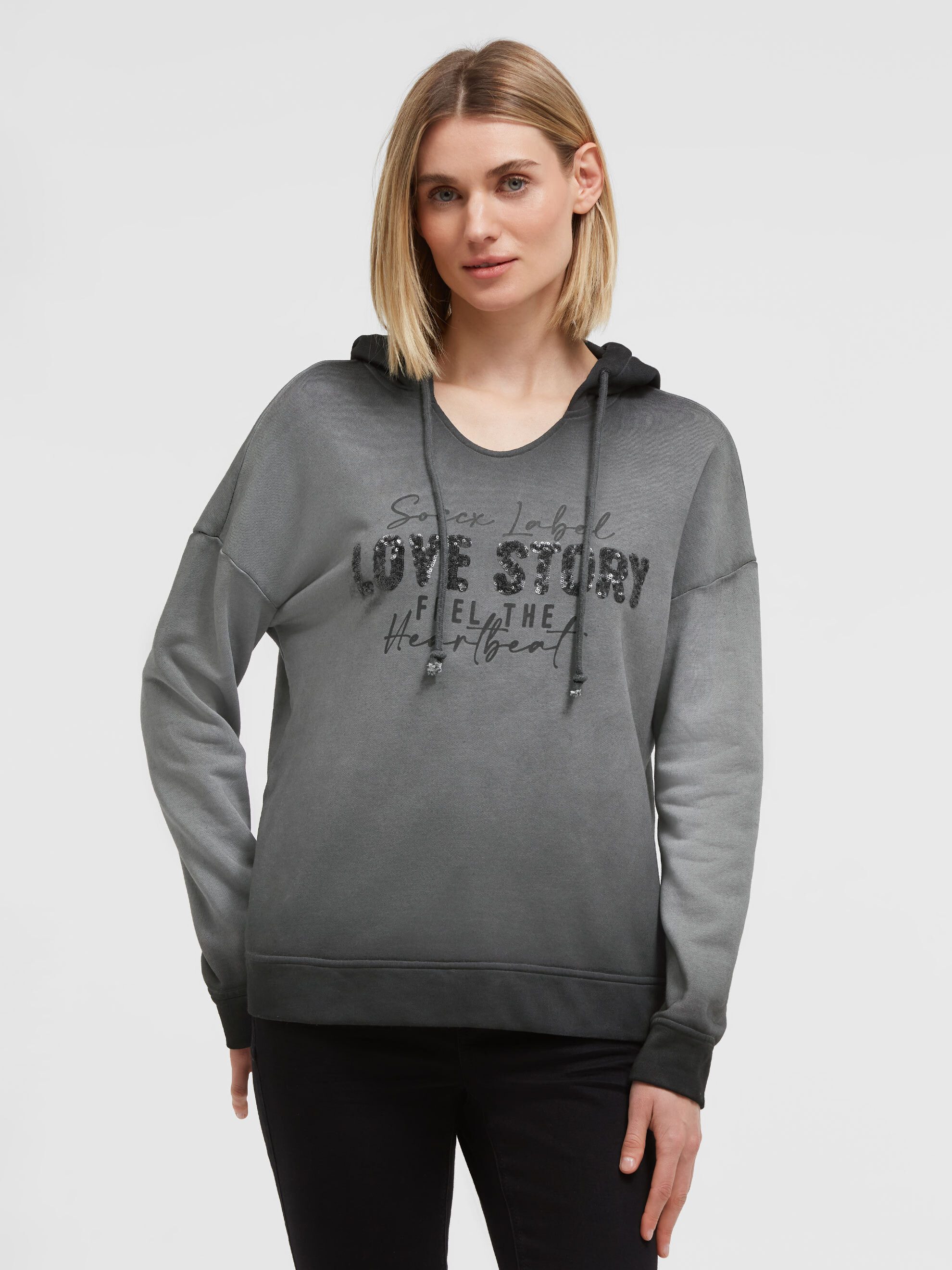 SOCCX Kapuzensweatshirt mit Pailletten