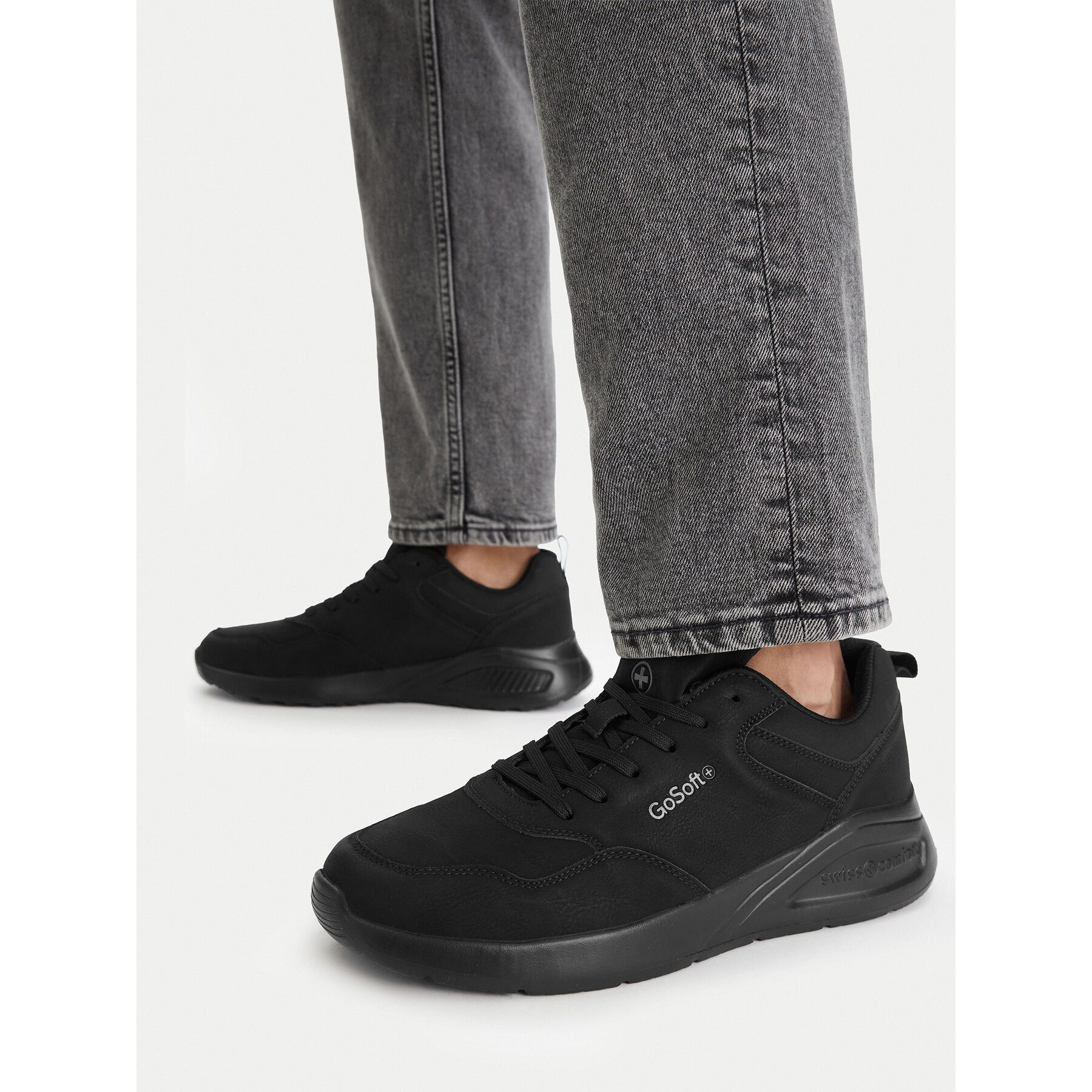 Go Soft Go Soft Herren Turnschuhe Schwarz Walkingschuh