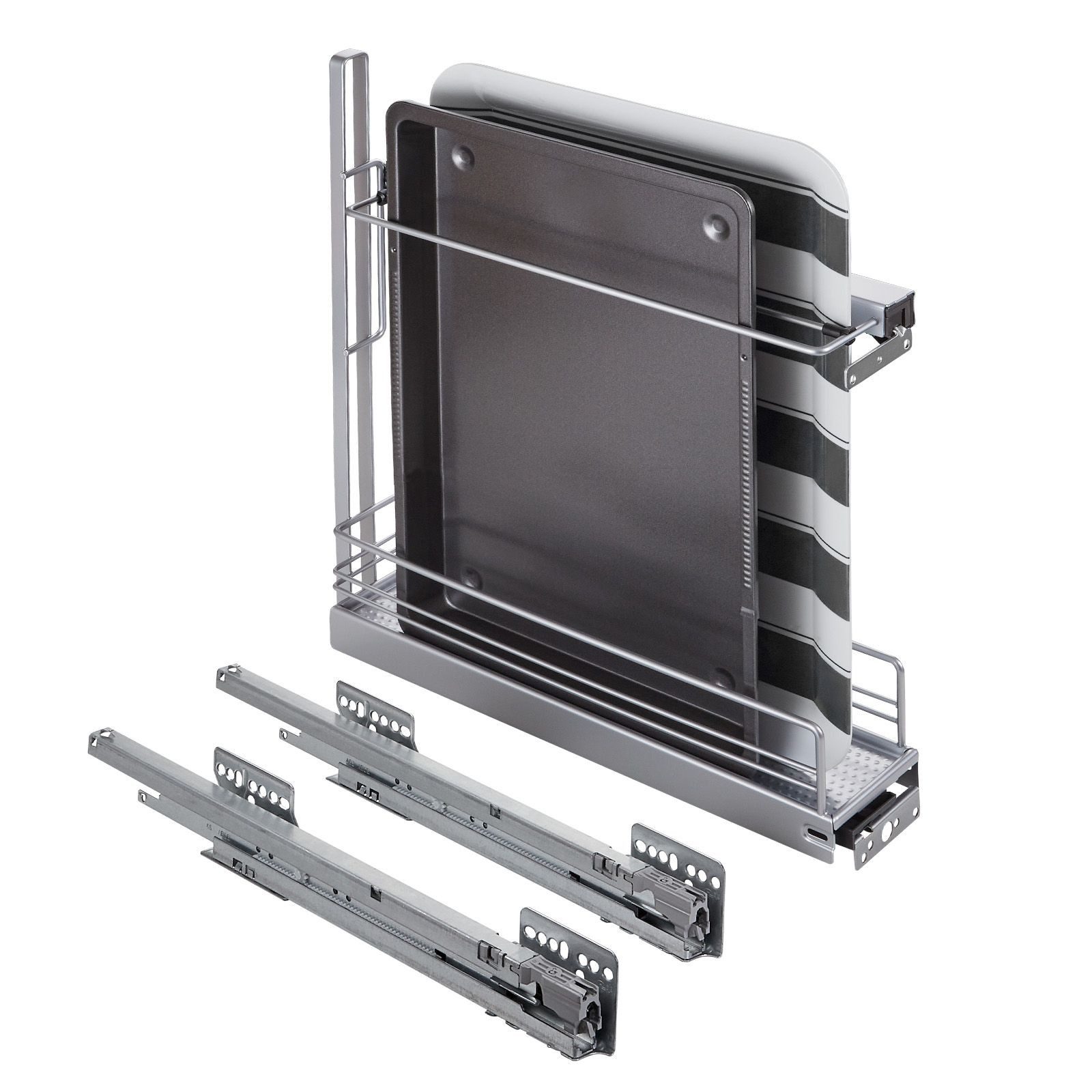 Kesseböhmer Auszugsboden 15er Backblech- und Tablettauszug für den Küchenunterschrank, silbergrau Classic