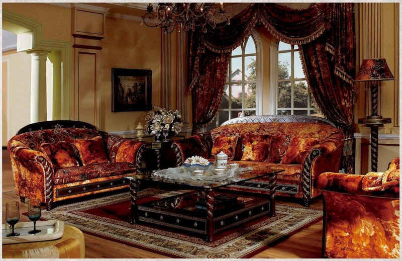 JVmoebel Sessel, Luxus Klasse Barock Rokoko Sessel Textil Fernseh Couch Sofa
