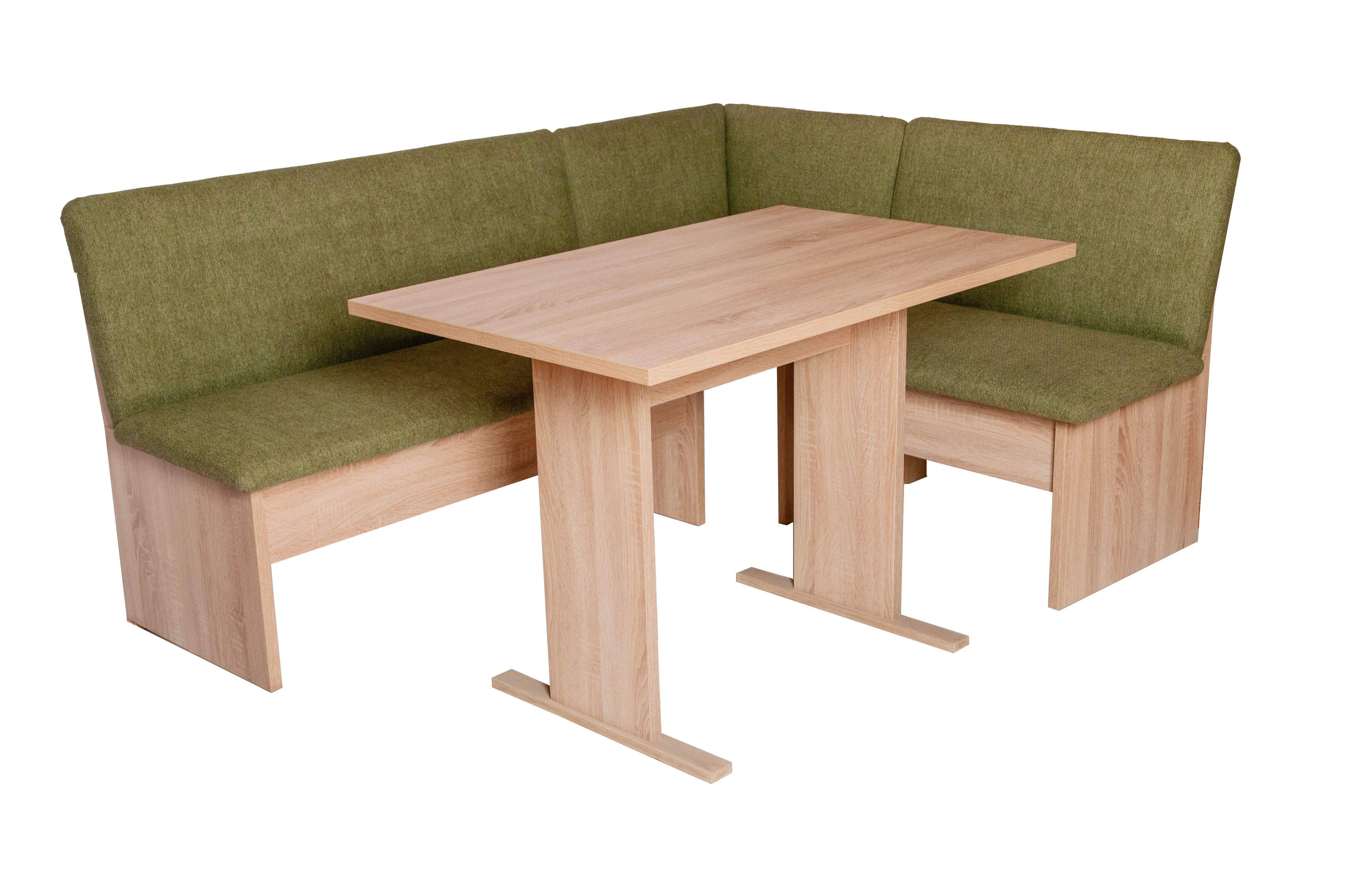 kundler home Eckbankgruppe mit Truhe, Esszimmertisch Eiche Dekor, Esszimmerbank mit Rückenlehne, (Set), bestehend aus Eckbank und Tisch