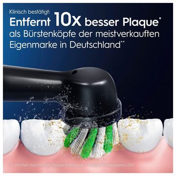 Oral-B Aufsteckbürsten Cross Action - Clean Maximiser Schwarz Edition - 4er Pack, X-förmige Borsten