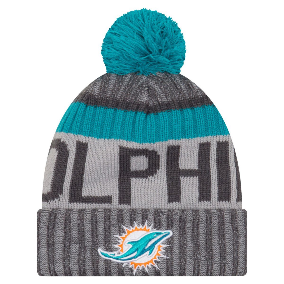New Era Fleecemütze NFL SIDELINE Bobble Miami Dolphins