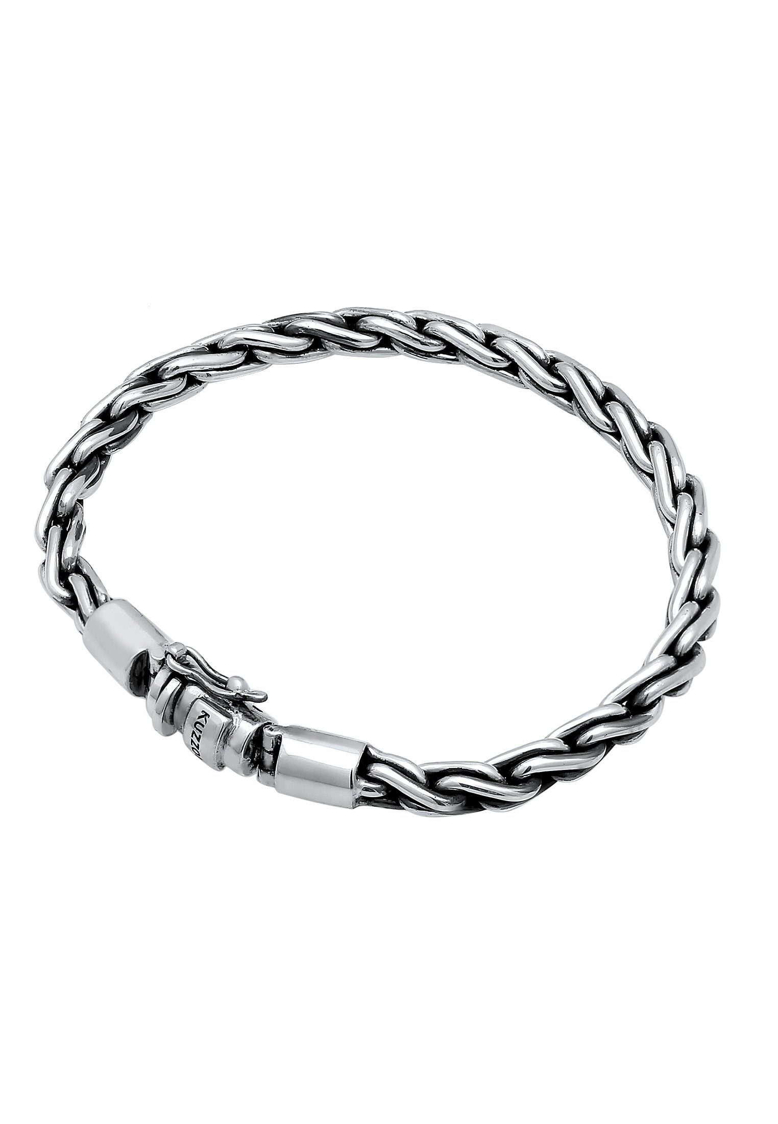 Unisex Twisted Silber, 925er Kuzzoi Herren Silberarmband Kastenverschluss Kordel