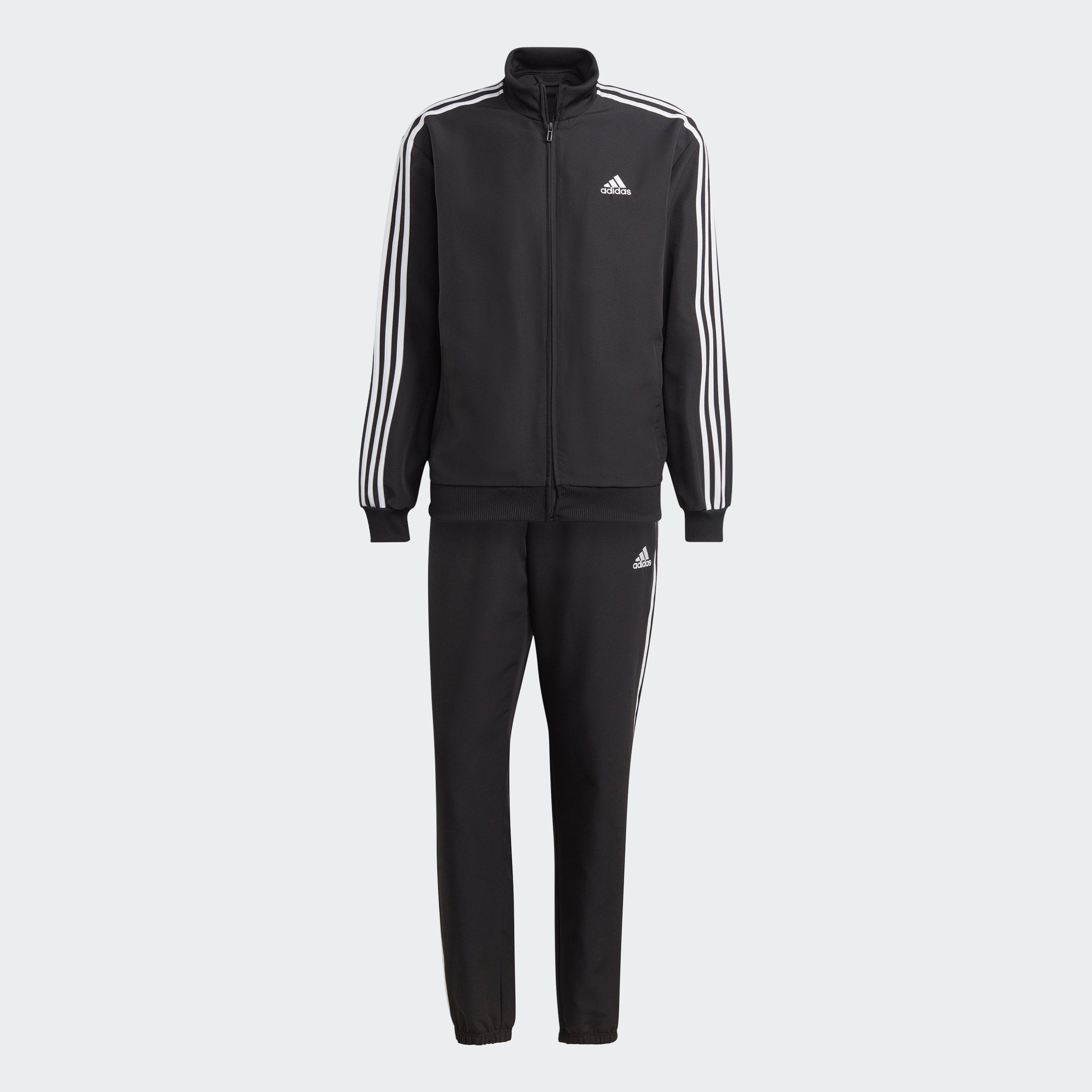 adidas Sportswear Trainingsanzug 3-STREIFEN Black Black (2-tlg) / WOVEN