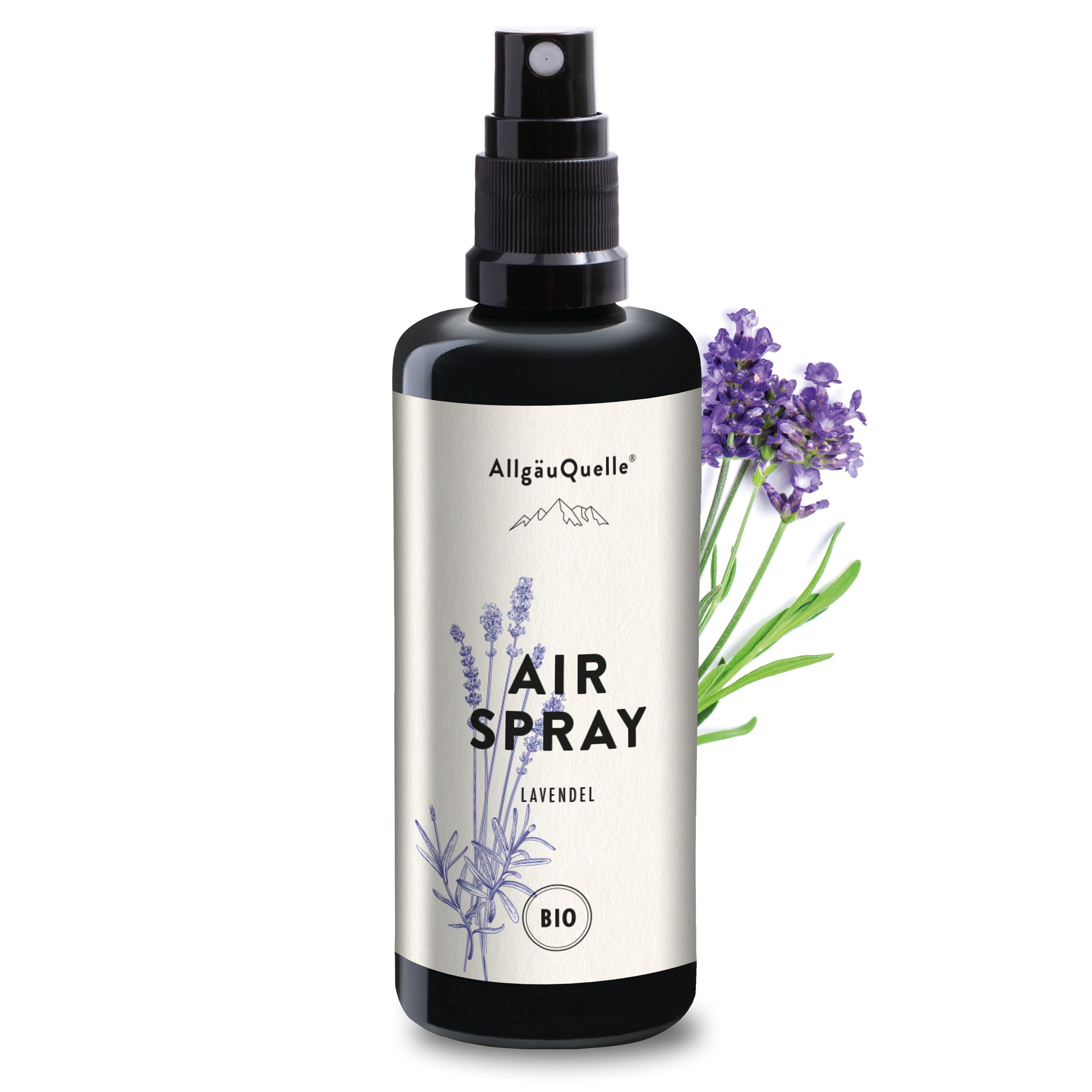 Allgäuquelle Raumduft Bio AirSpray Lavendel Raumduft (1 x 100ml), mit Lavendel