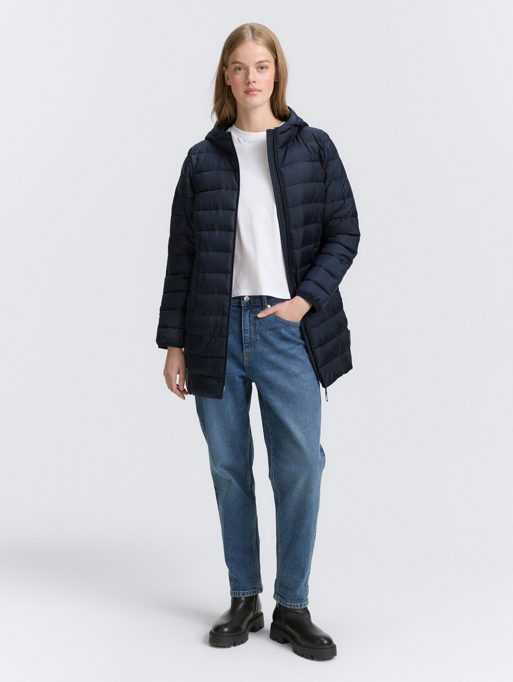 TOM TAILOR Denim Steppmantel Jacken Lightweight Steppmantel mit Kapuze