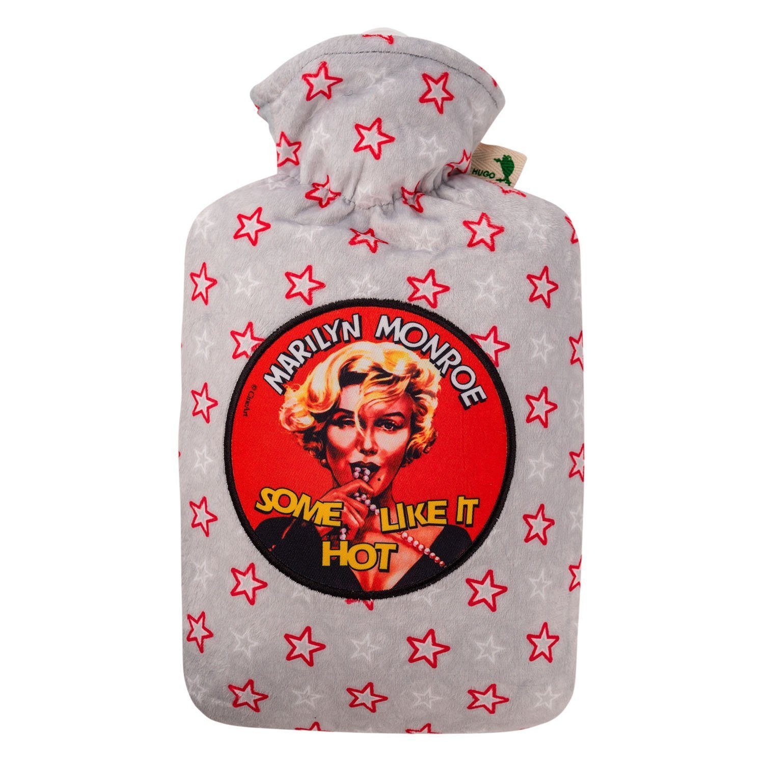 Hugo Frosch Wärmflasche Klassik 1,8 l Made in Germany mit Nickibezug "Movie Klassiker", Marilyn Monroe - langlebige Bettflasche, waschbarer Überzug