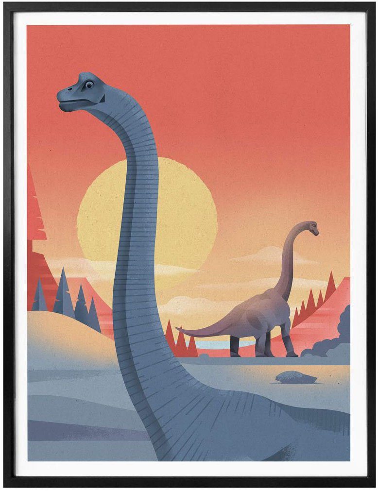 Wall-Art Poster Bild, Poster, (1 Dinosaurier St), Wandbild, Brachiosaurus, Wandposter