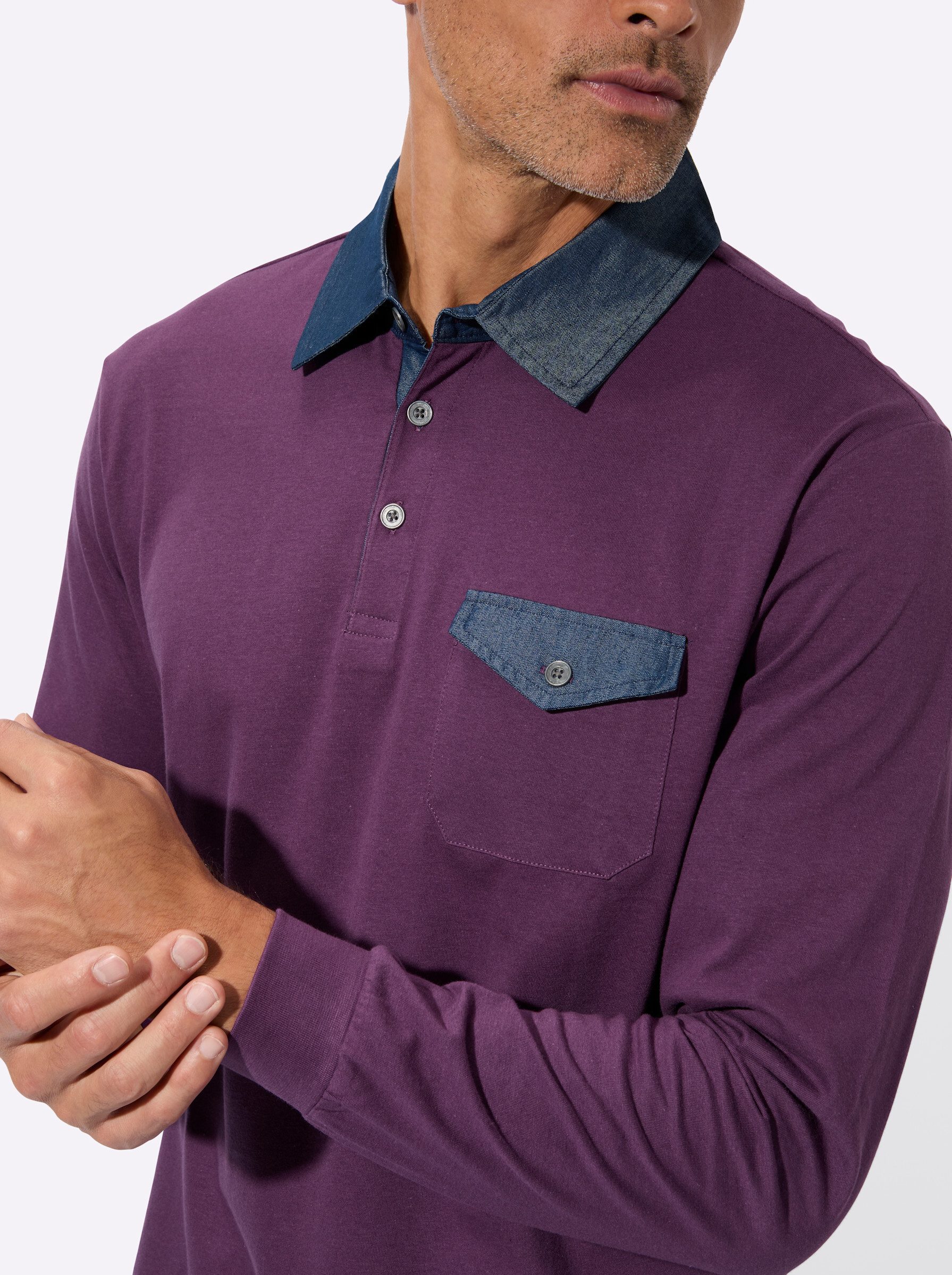 Sieh an! Langarm-Poloshirt Langarm