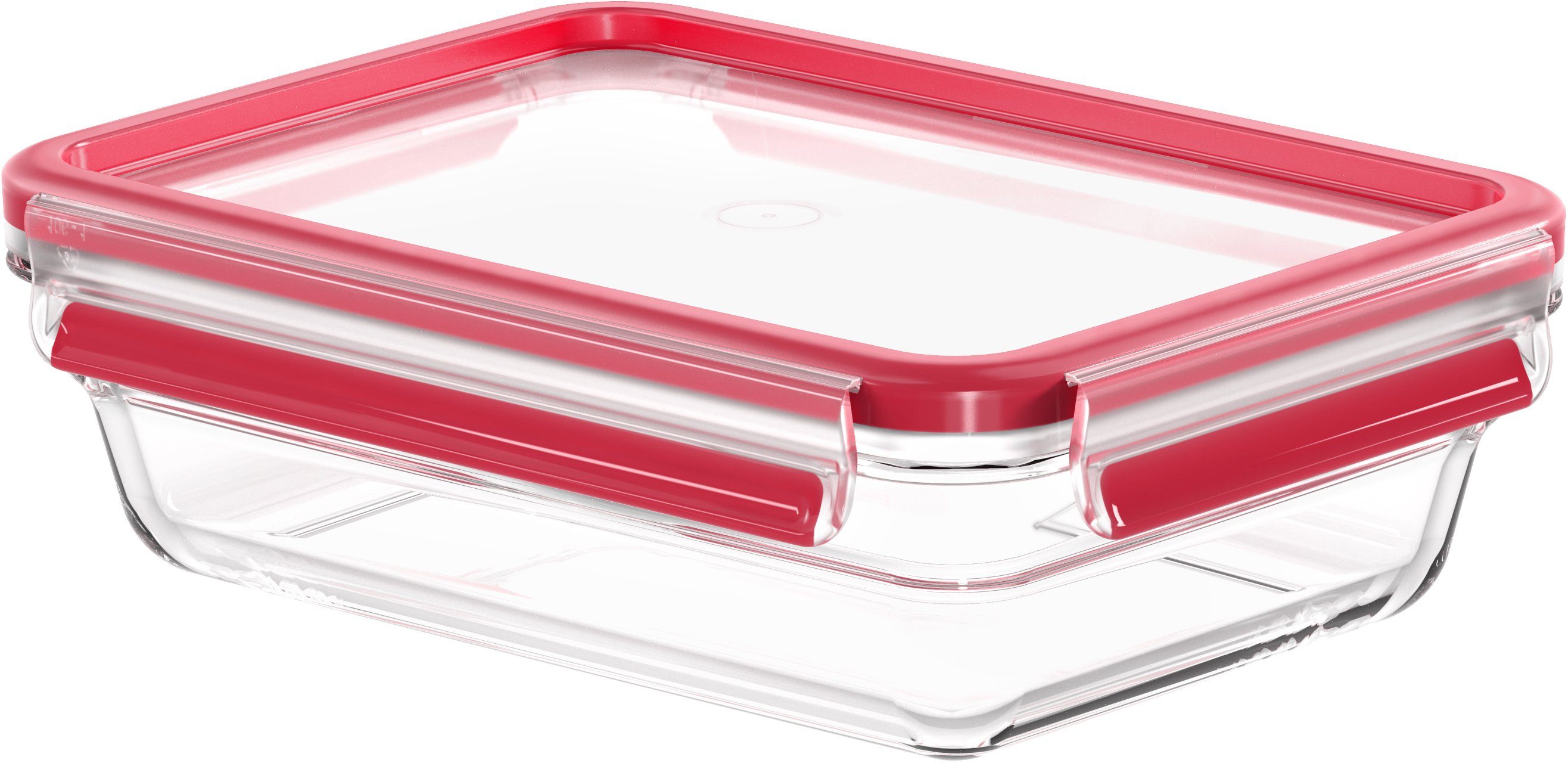 Emsa Frischhaltedose Clip & Close Glas Set, rechteckig, 100 % dichte Aufbewahrungsboxen, Glas, (Set, 4-tlg., 4 Dosen mit Deckel), spülmaschinen-, gefrier-, backofen-, mikrowellenfest