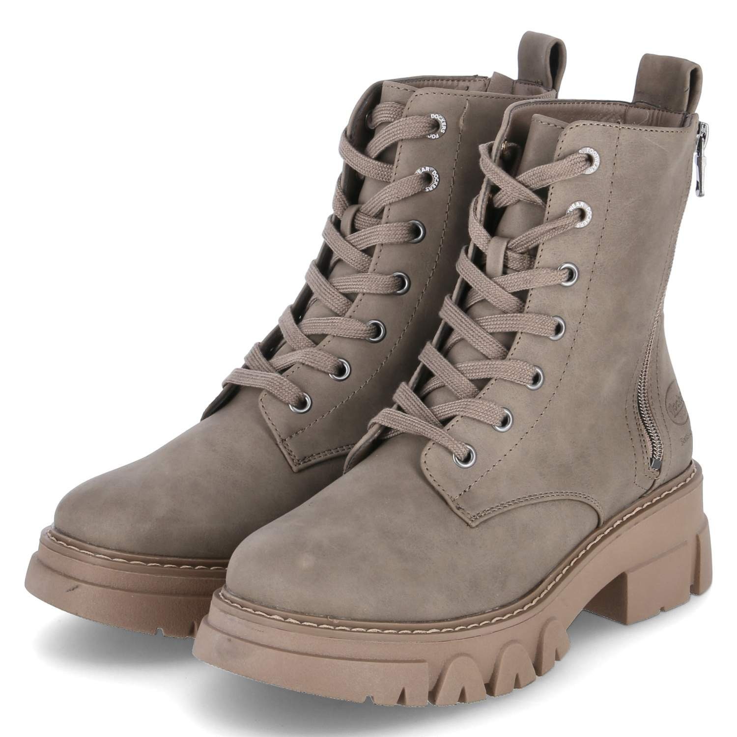 Dockers by Gerli Combat Boots Schnürstiefel 630430 taupe
