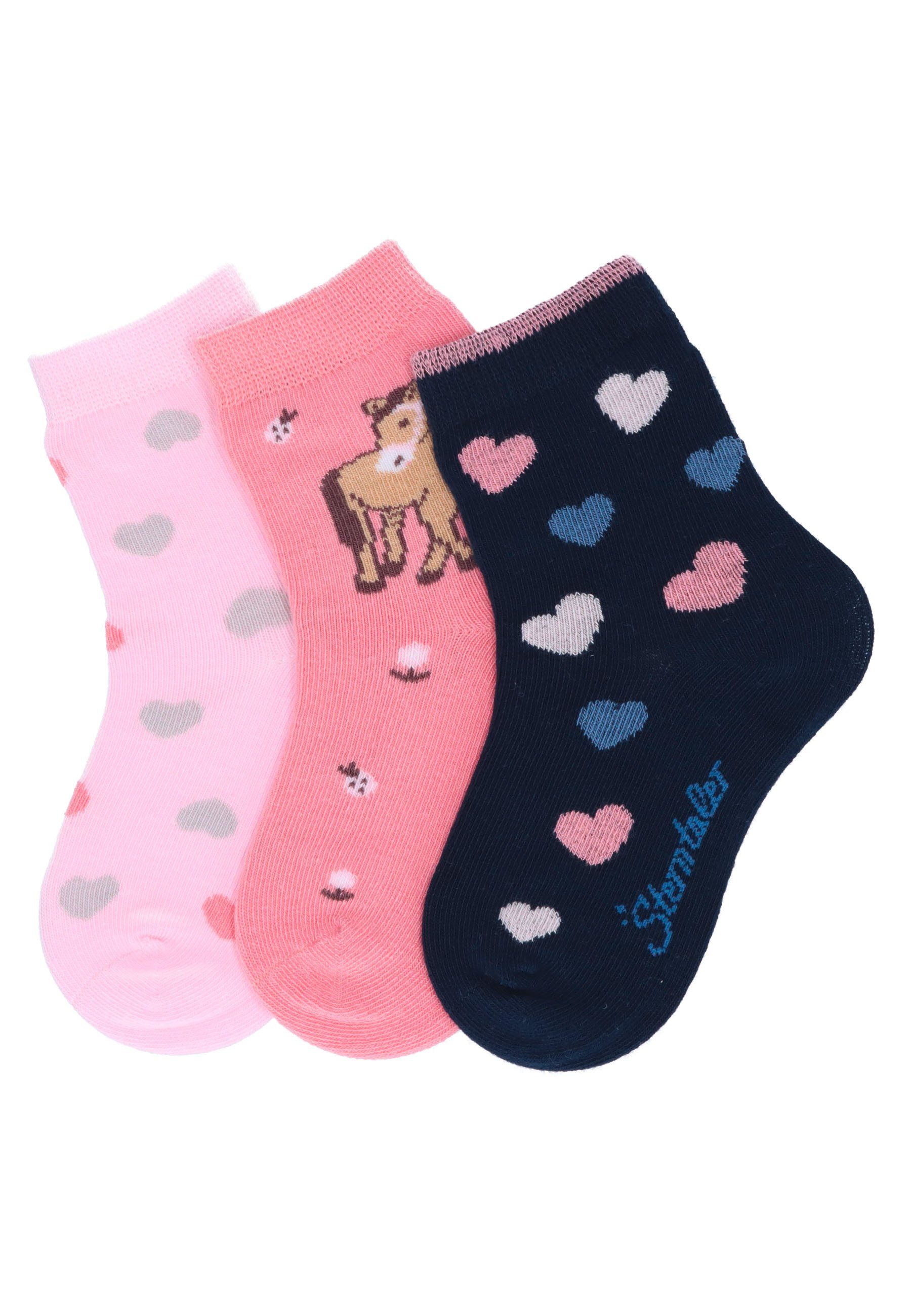 Feinsöckchen Socken 3er-Pack Herzen