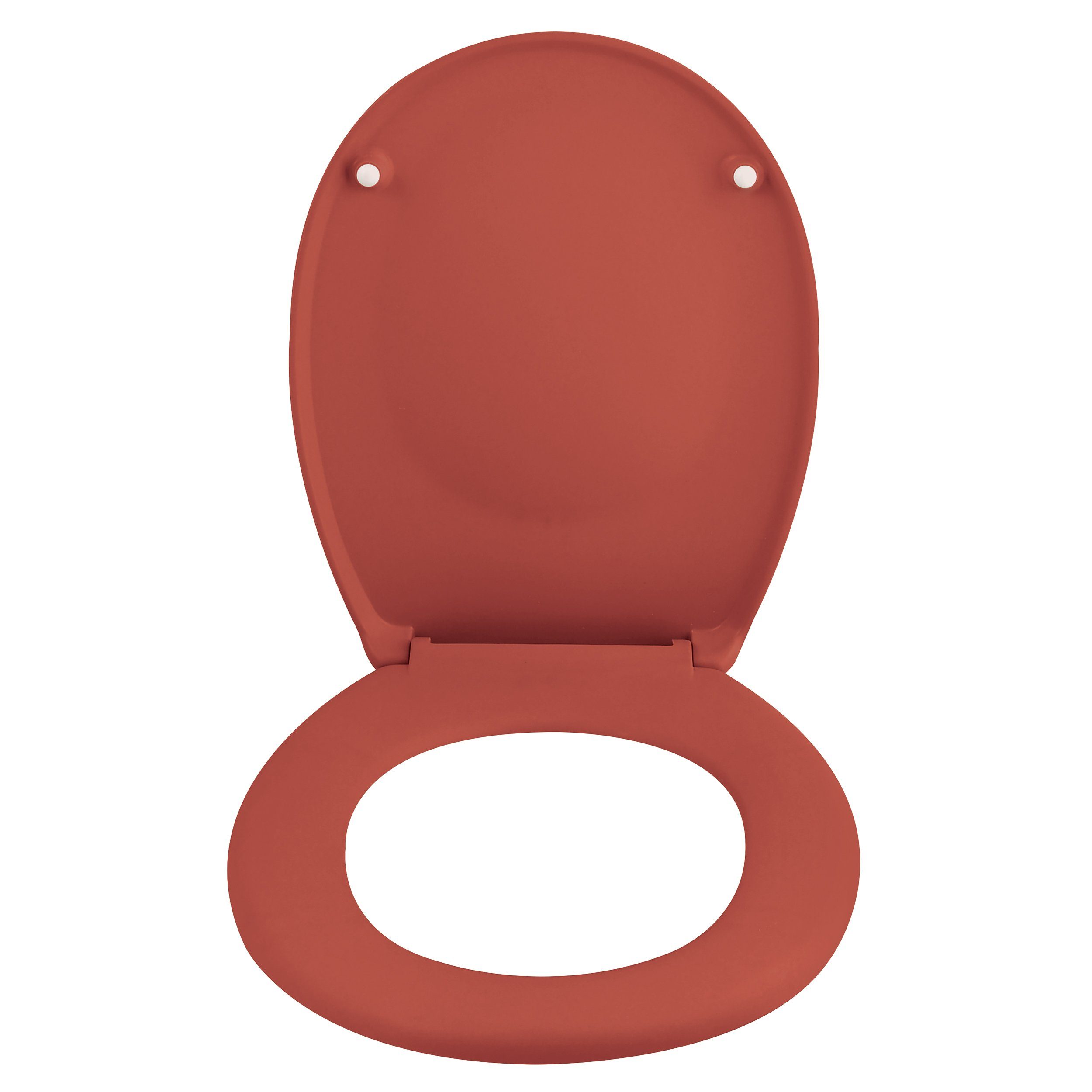 aus Soft langlebig, angesagter Premium matt Duroplast Optik, NEELA, Absenkautomatik, neue rot in Stabilität, oval, hohe Trendfarben Toilettendeckel bruchsicher, spirella Kunststoff, Close terracotta leichtem WC-Sitz