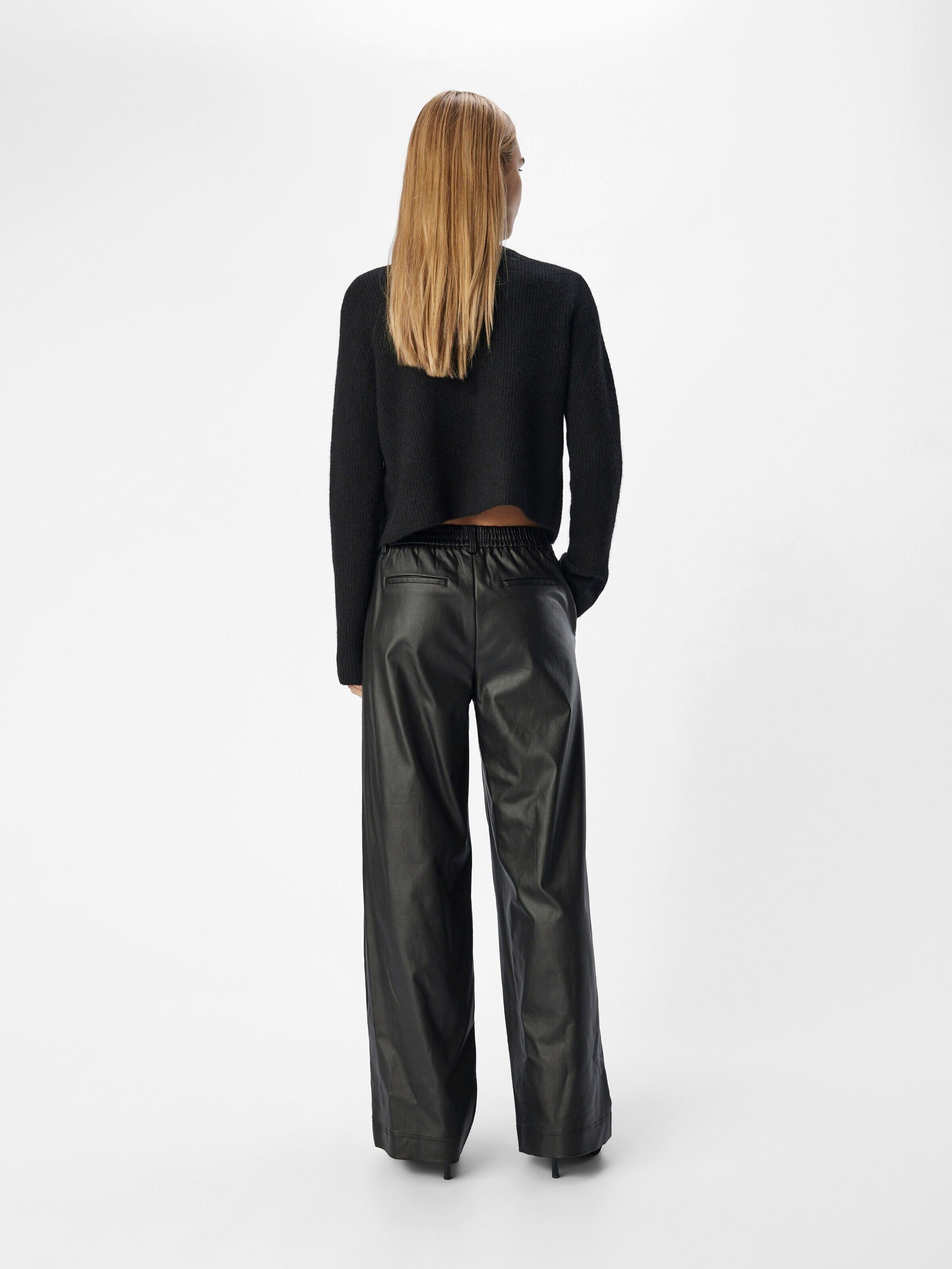 Object Lederhose OBJMelba Lisa (1-tlg) Drapiert/gerafft