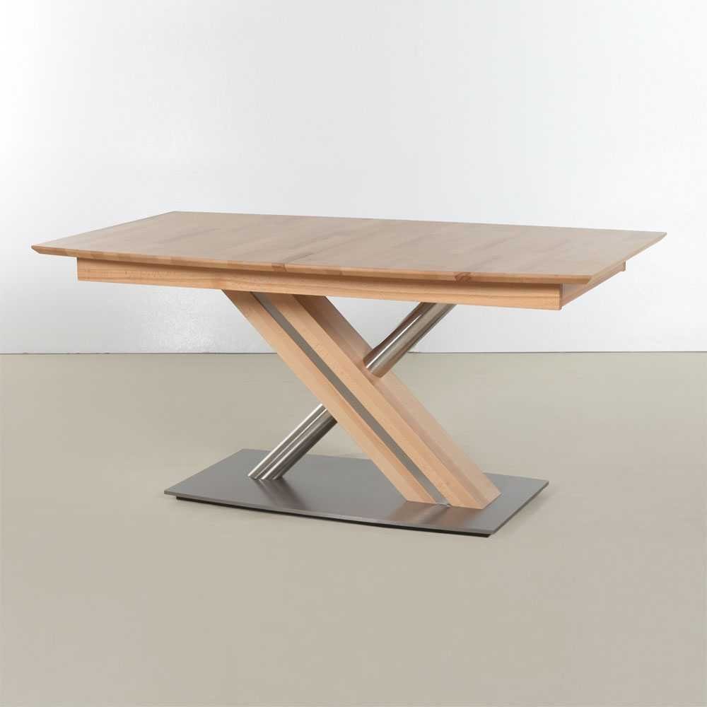 Pharao24 Esstisch Filipan, aus Massivholz, mit Tischplatte in Bootsform, ausziehbar